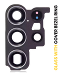Rear Camera Lens Cover with Frame Ring for Samsung Galaxy S23 Ultra 5G (Cream)