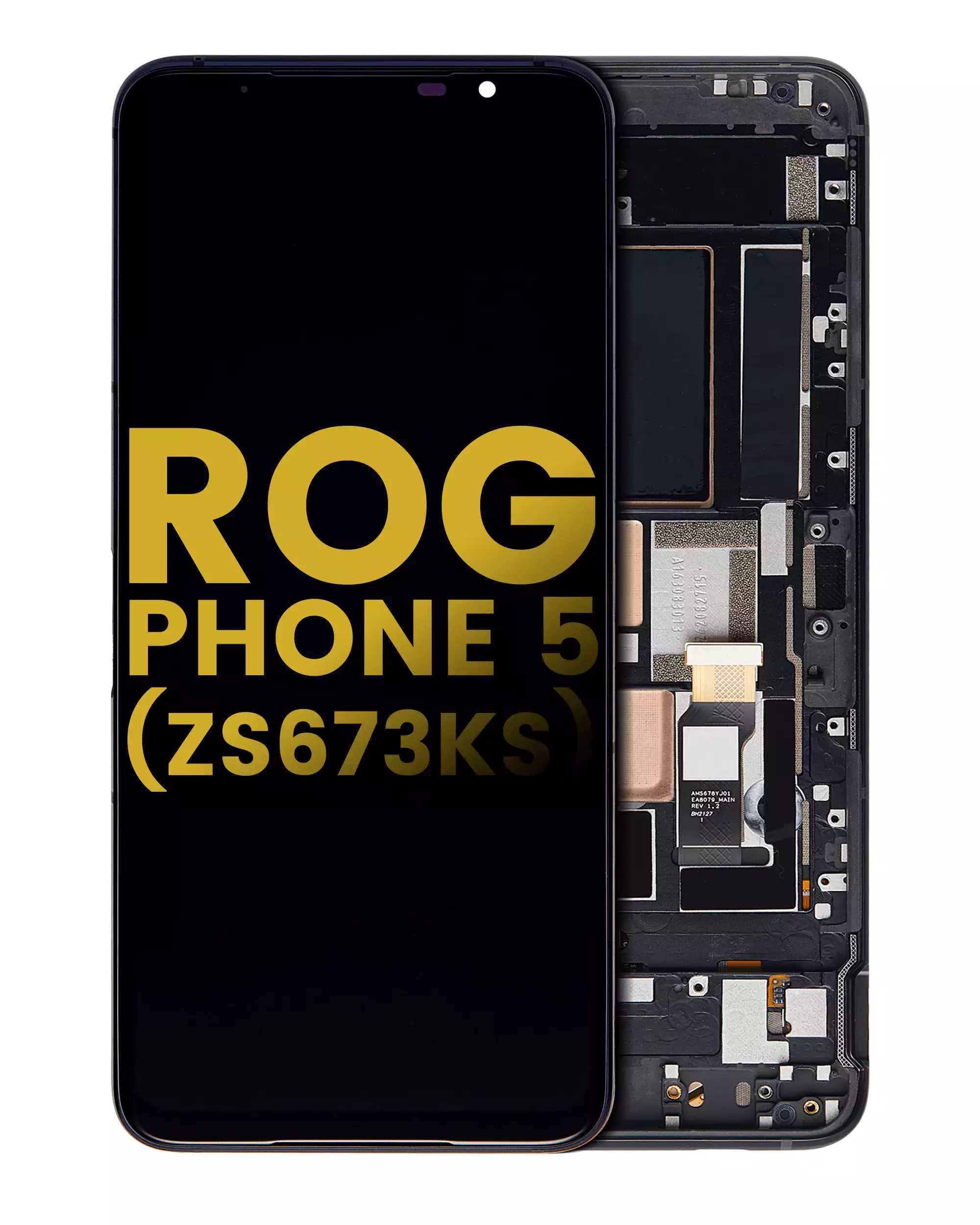 OLED Display with Frame for Asus ROG Phone 5 (ZS673KS) (Refurbished) (Phantom Black)