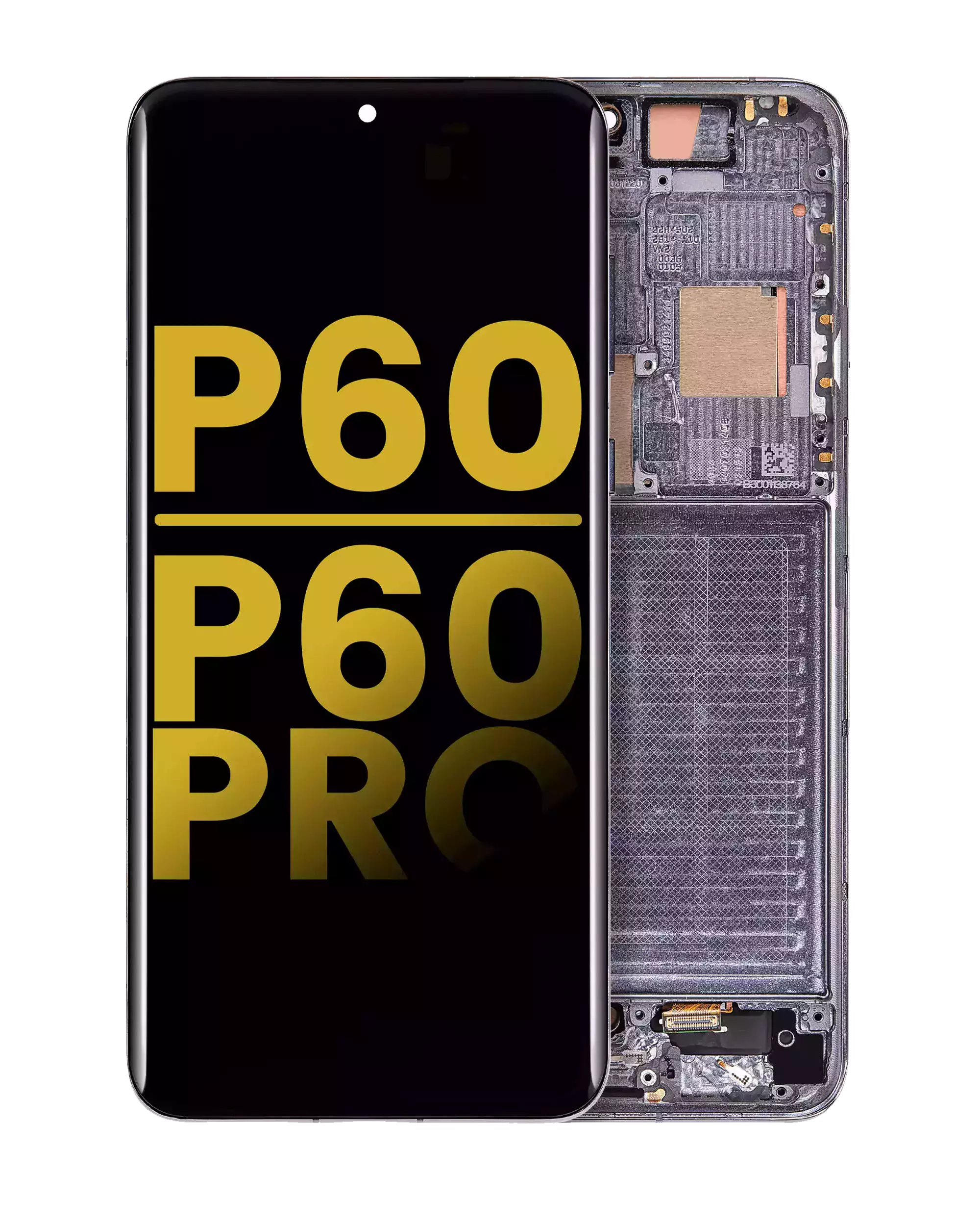 OLED Display with Frame for Huawei P60 / P60 Pro (Refurbished) (Black / Green)