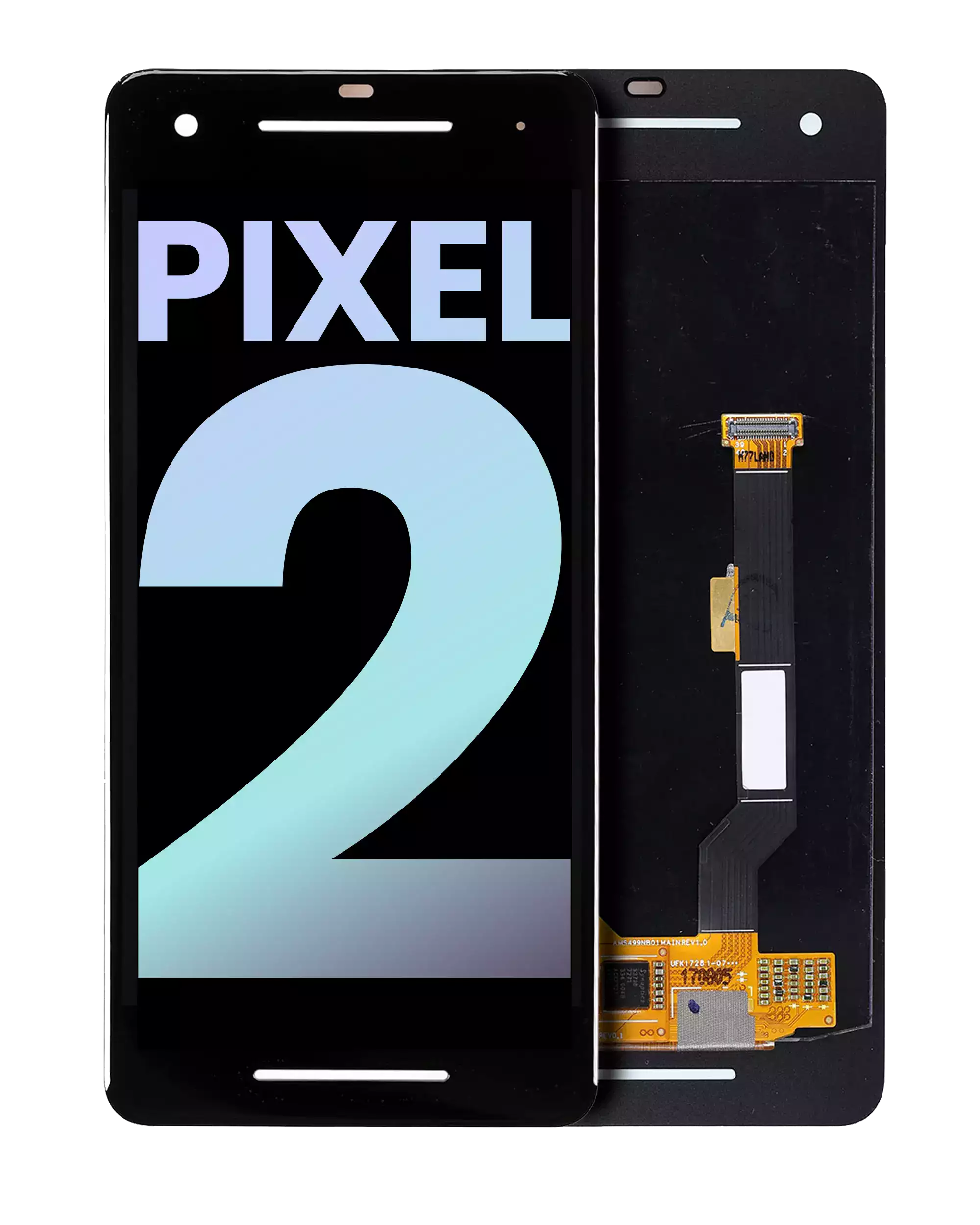 OLED-Display ohne Rahmen für Google Pixel 2 (Original OEM) (Schwarz)