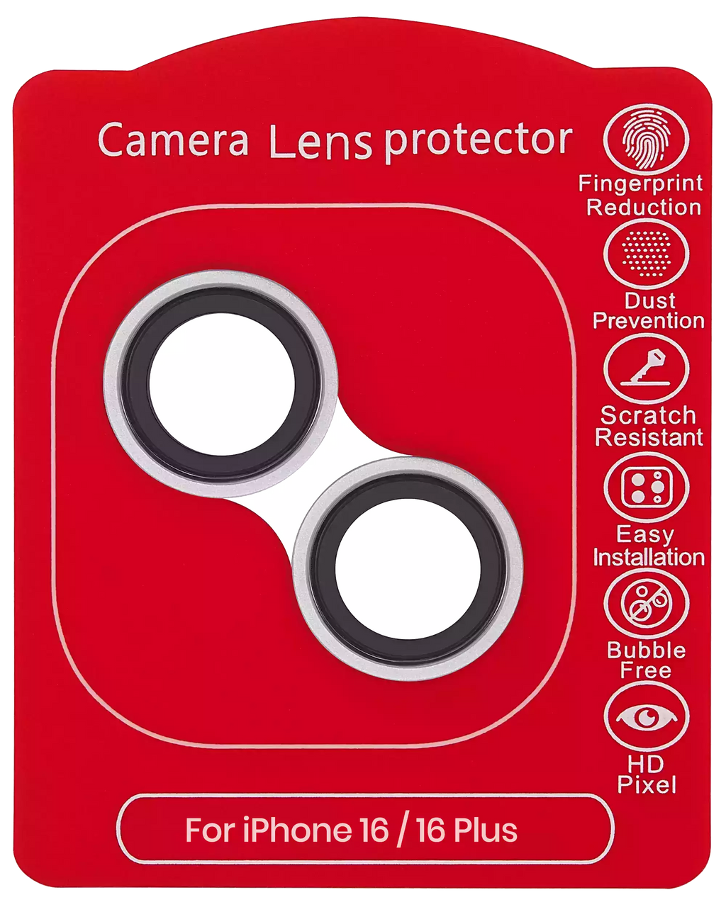 Casper Camera Lens Protector for iPhone 16 / 16 Plus (White) (Clear)