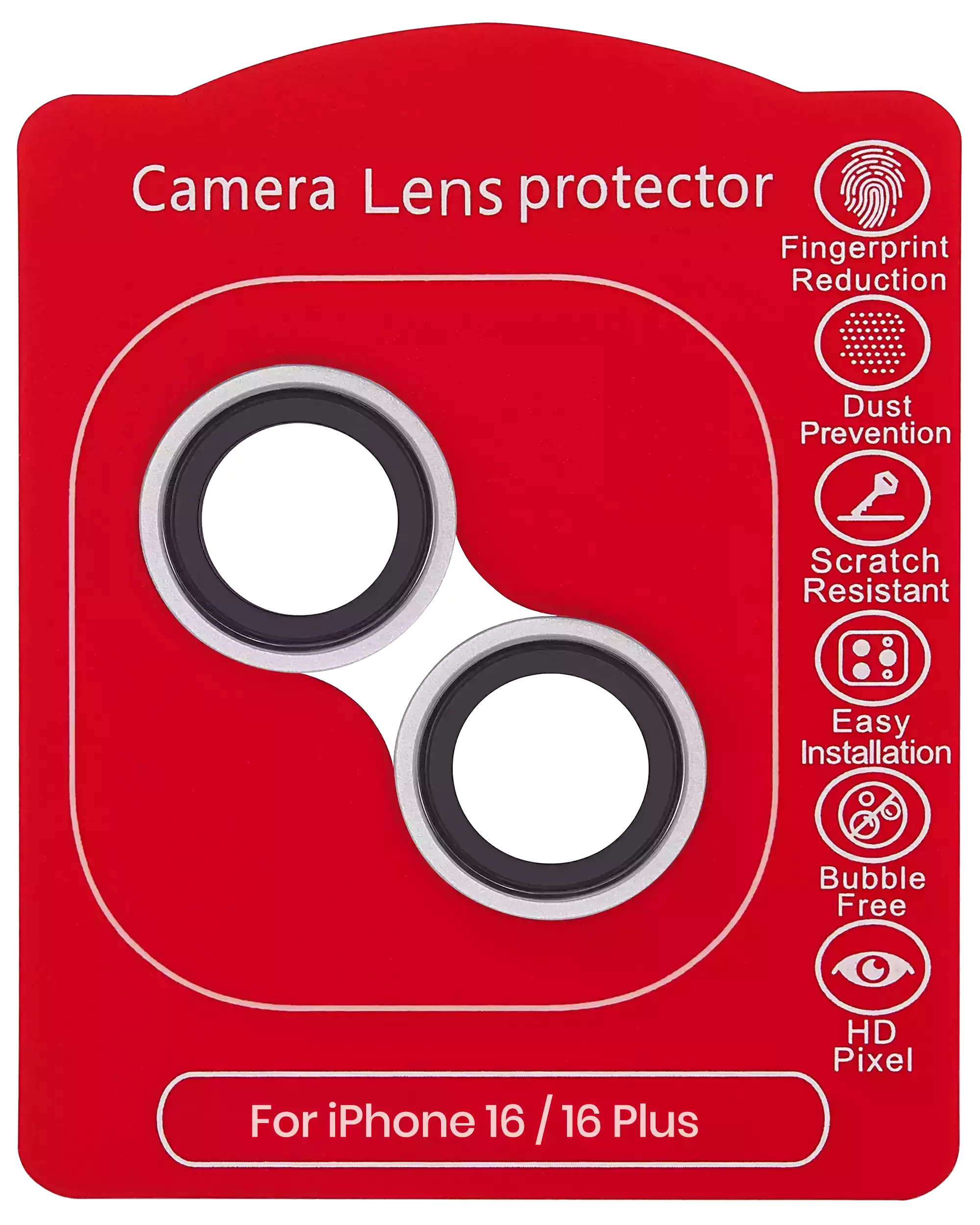 Casper Camera Lens Protector for iPhone 16 / 16 Plus (White) (Clear)