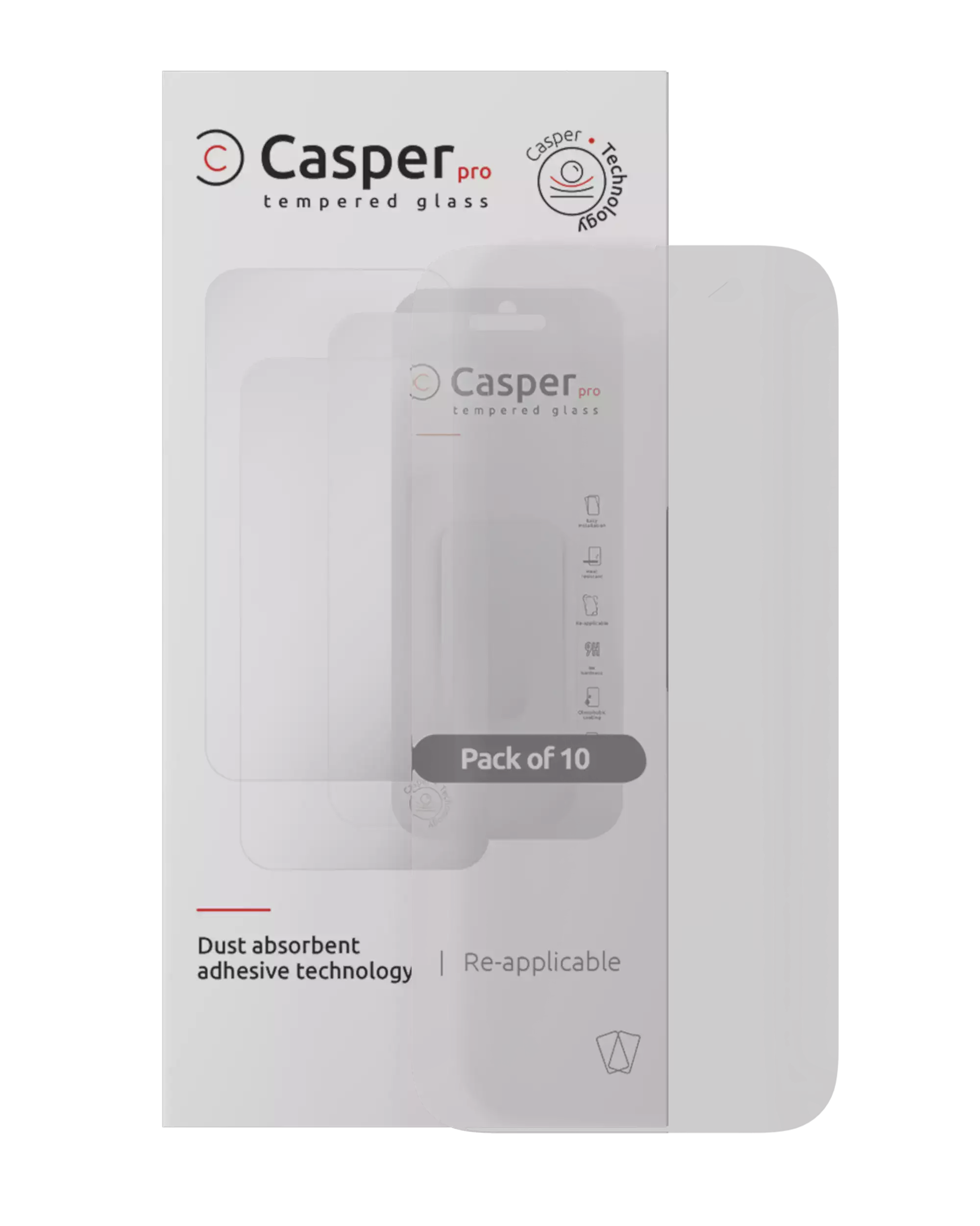 Casper Pro Temperglas für iPhone 16 Pro Max / 17 Pro Max (10er-Pack) (Matt)