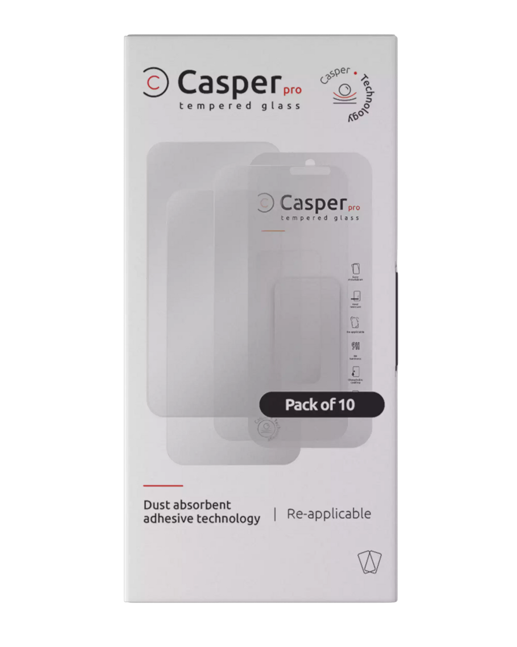 Casper Pro Temperglas für iPhone 16 Pro Max / 17 Pro Max (10er-Pack) (Matt)
