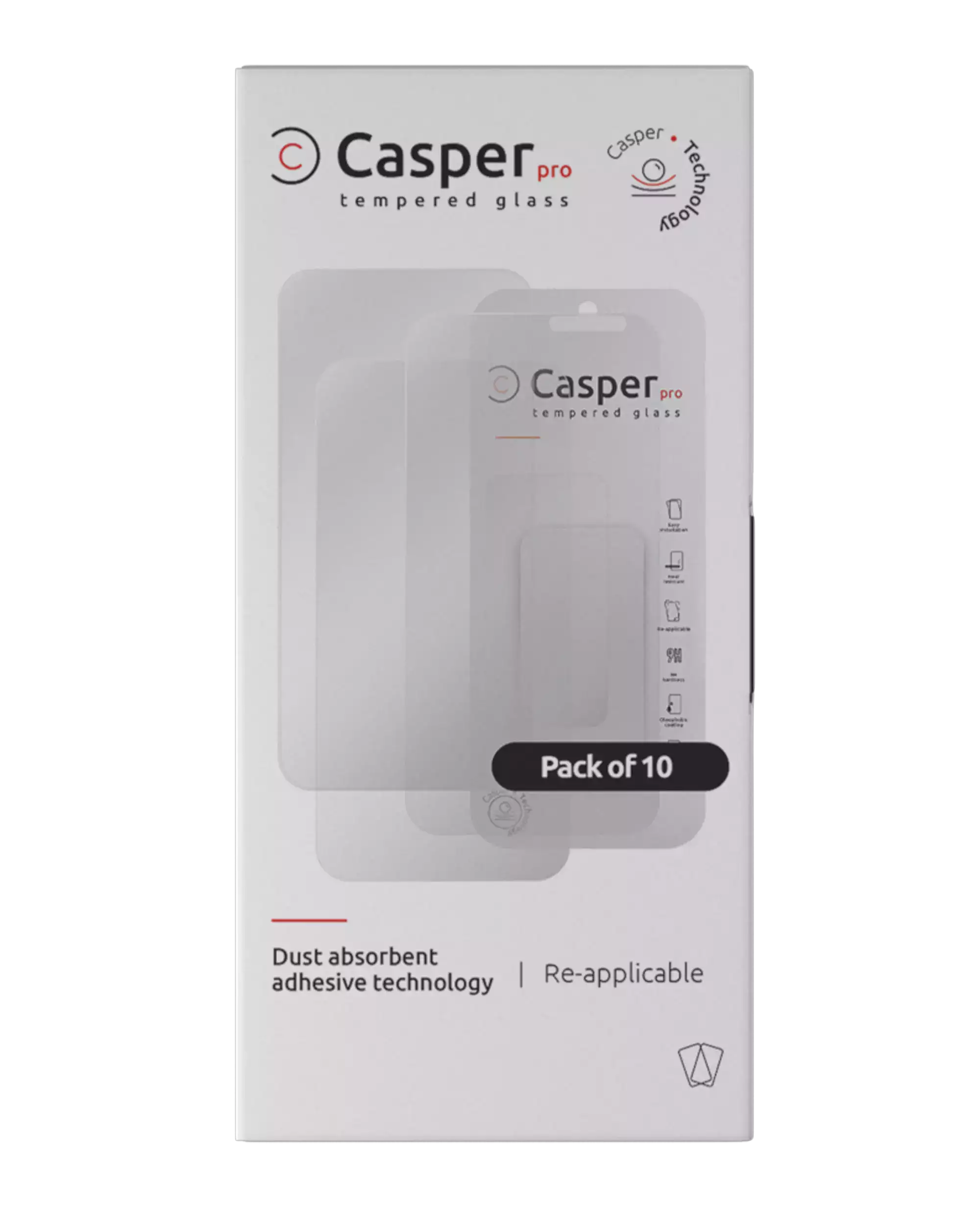 Casper Pro Temperglas für iPhone 16 Pro Max / 17 Pro Max (10er-Pack) (Matt)