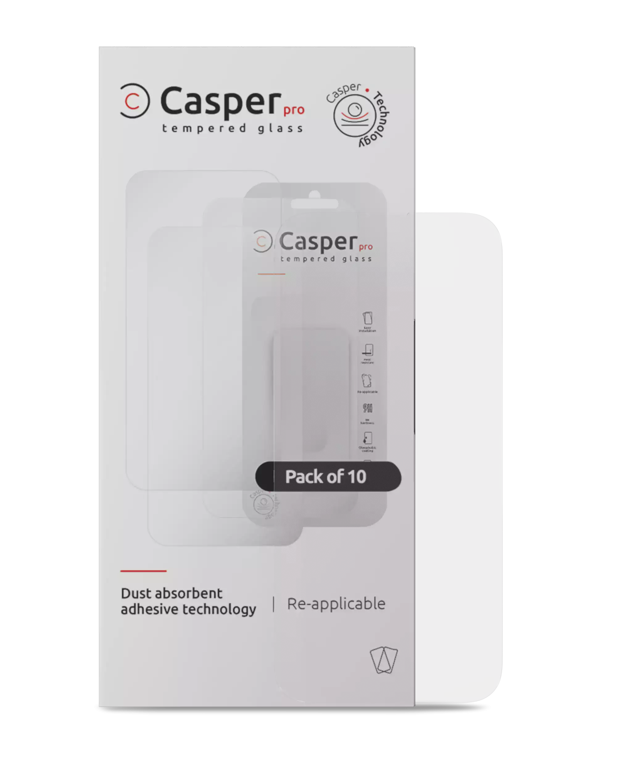 Casper Pro Panzerhartglas für iPhone 16 Pro Max / 17 Pro Max (10er-Pack, klar)