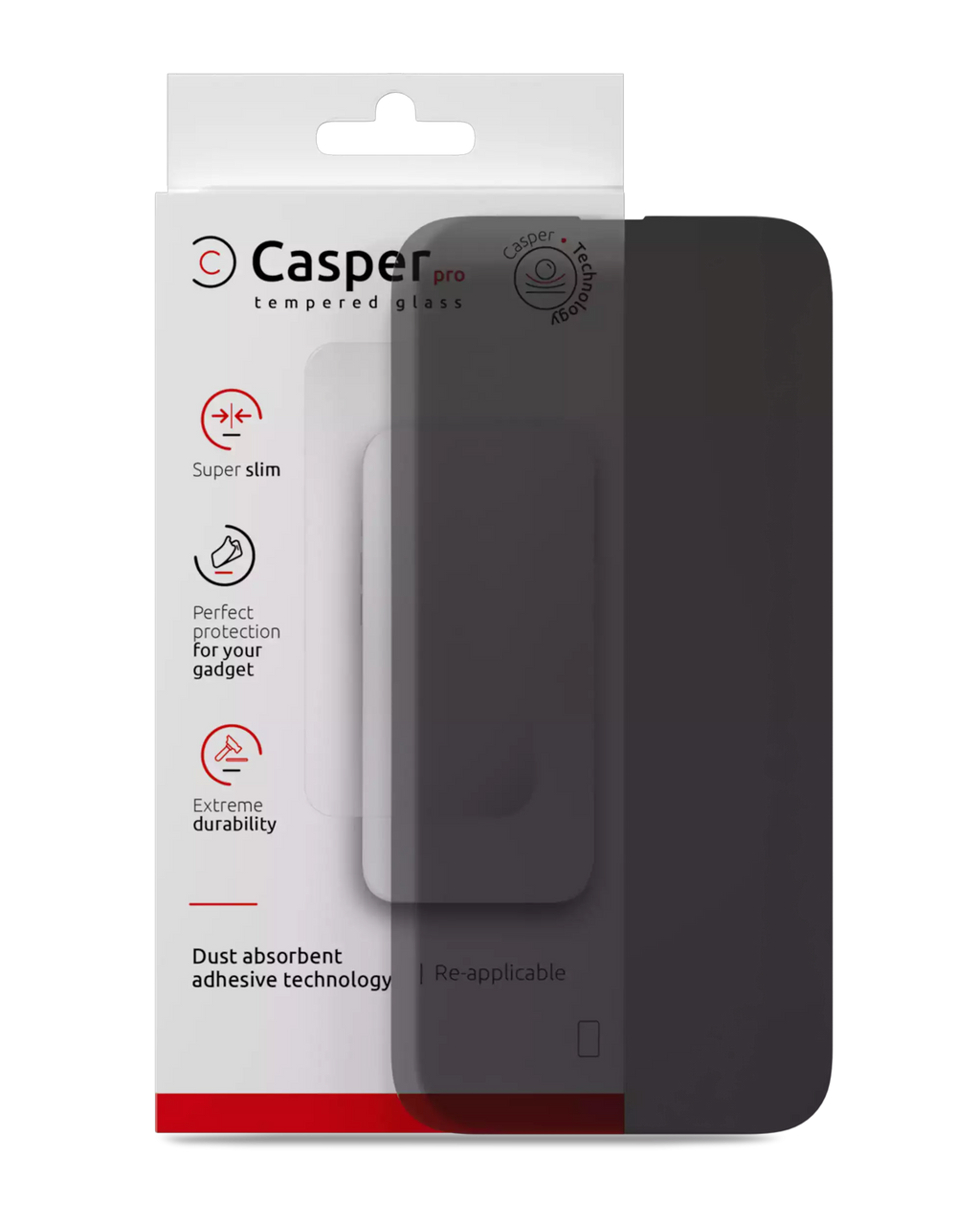 Casper Pro Privacy Temperglas für iPhone 16/17 Pro Max