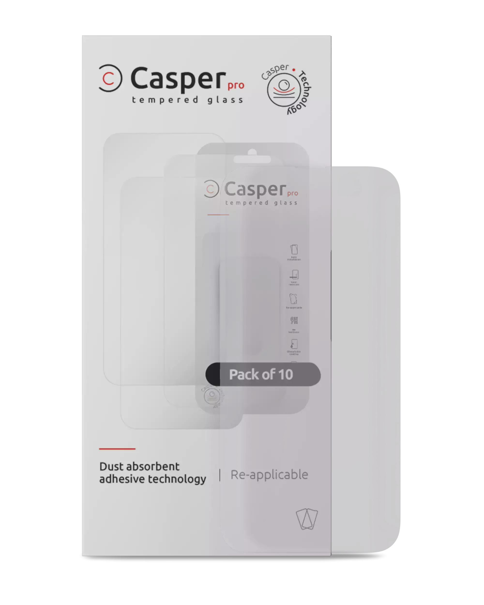 Casper Pro Tempered Glass for iPhone 16 Pro / 17 / 17 Pro (10-pack) (Matte)