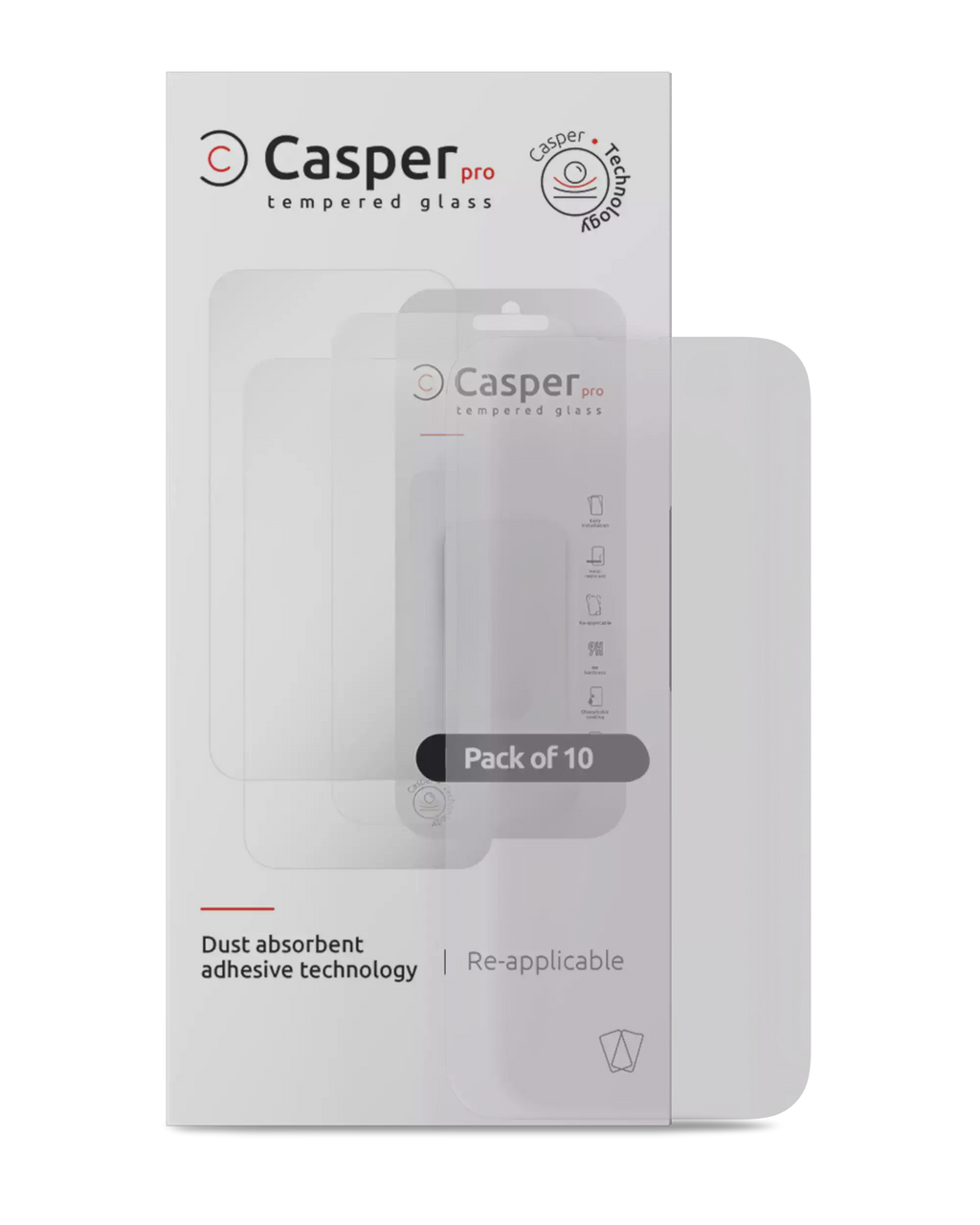 Casper Pro Temperglas für iPhone 16 Pro / 17 / 17 Pro (10er Pack) (Matte)