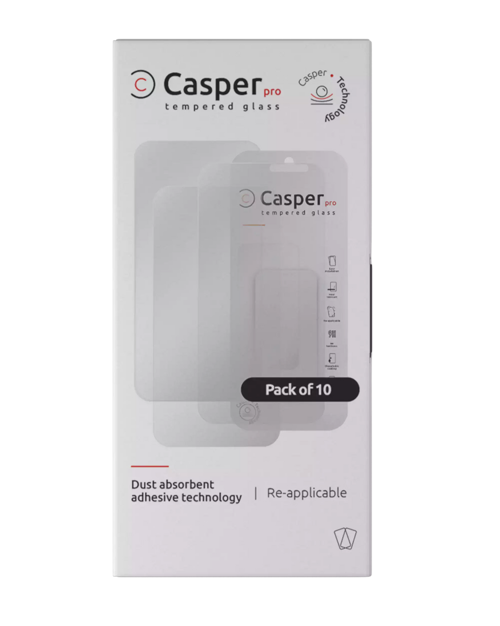 Casper Pro Temperglas für iPhone 16 Pro / 17 / 17 Pro (10er Pack) (Matte)