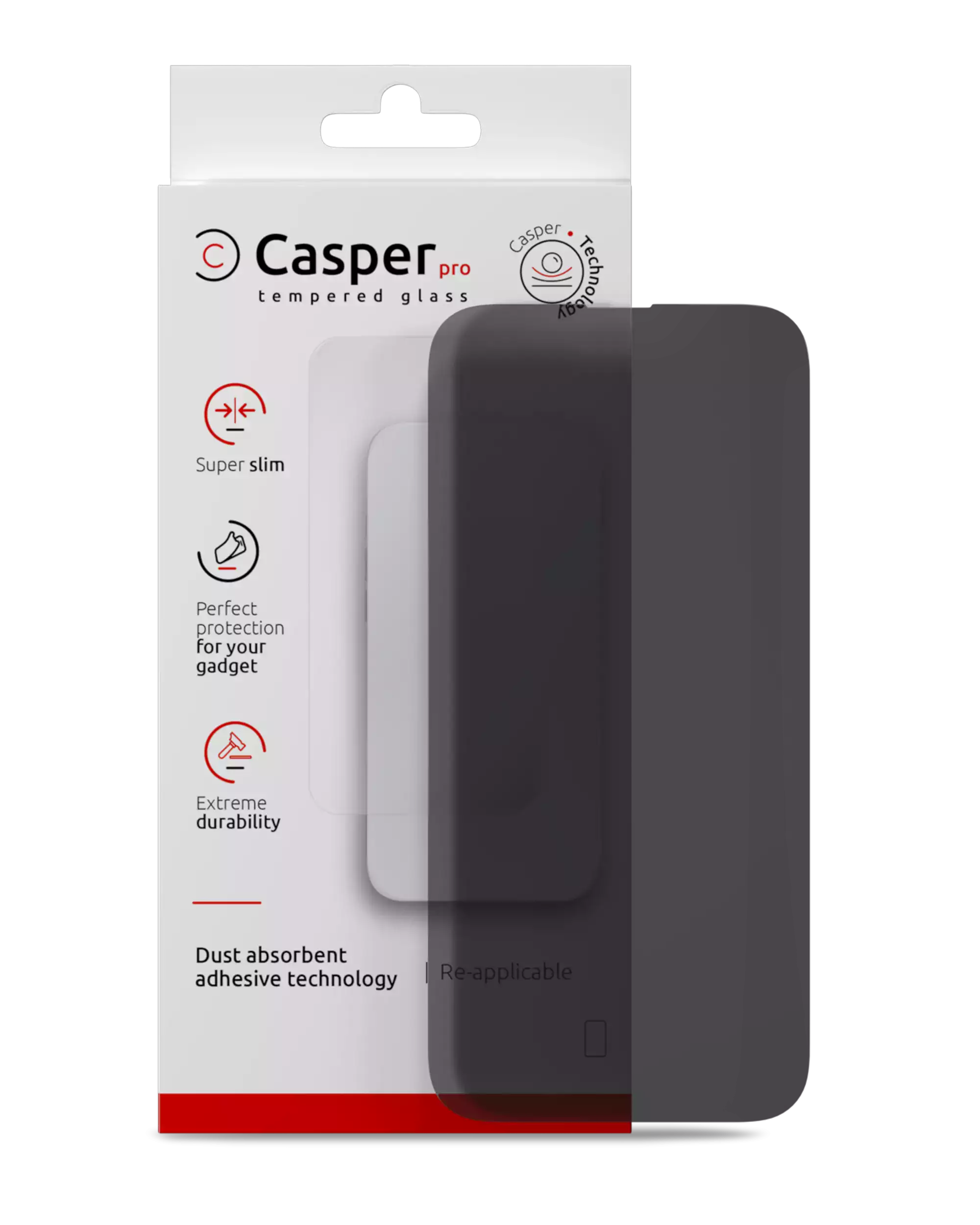 Casper Pro Panzerglas für iPhone 16 Pro / 17 / 17 Pro (Retail Pack) (Privacy)