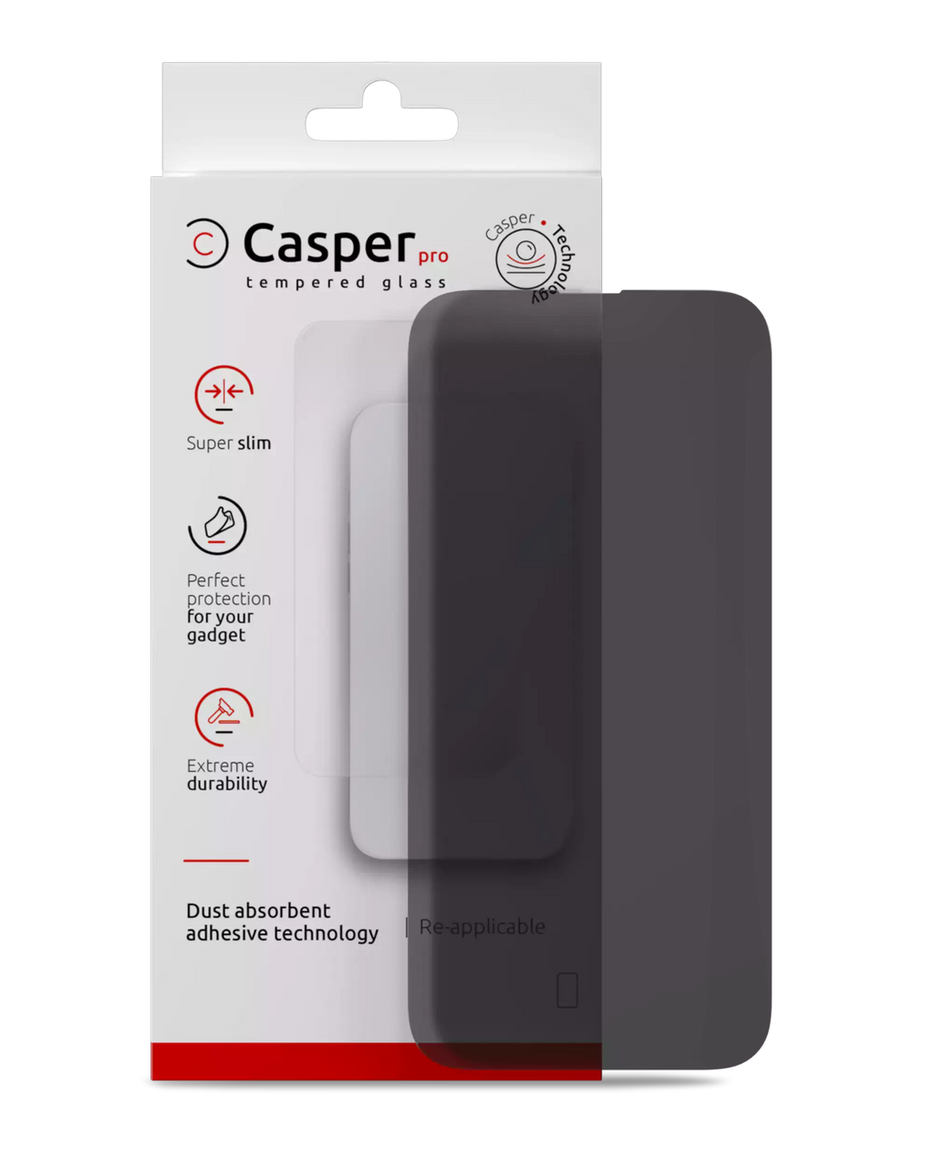 Casper Pro Tempered Glass for iPhone 16 Pro / 17 / 17 Pro (Retail Pack) (Privacy)