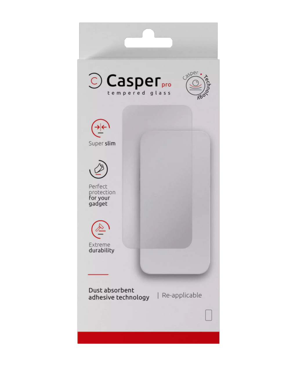Casper Pro Tempered Glass for iPhone 15 Plus / 16 Plus (Retail Pack) (Matte)