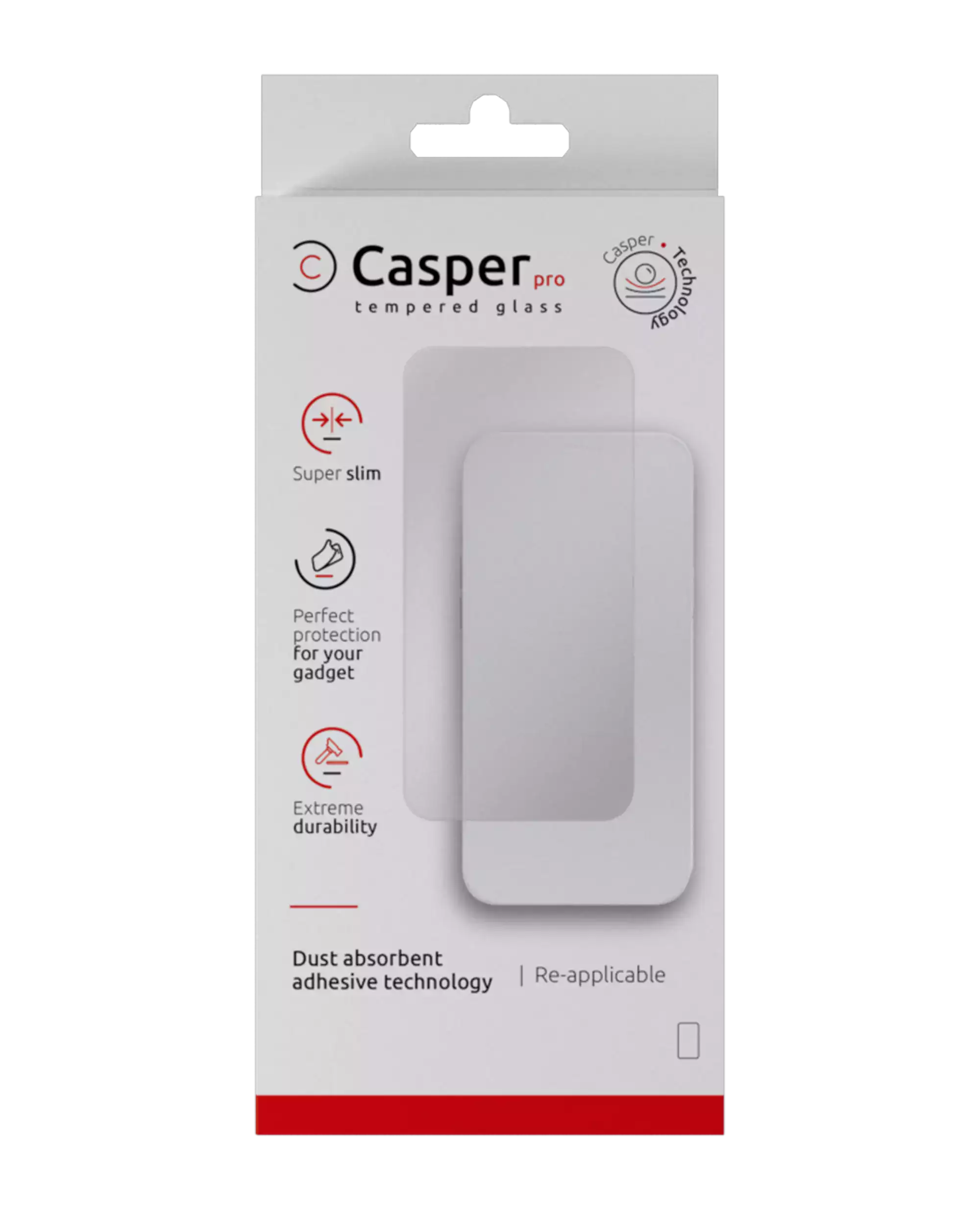 Casper Pro Tempered Glass for iPhone 15 Plus / 16 Plus (Retail Pack) (Matte)