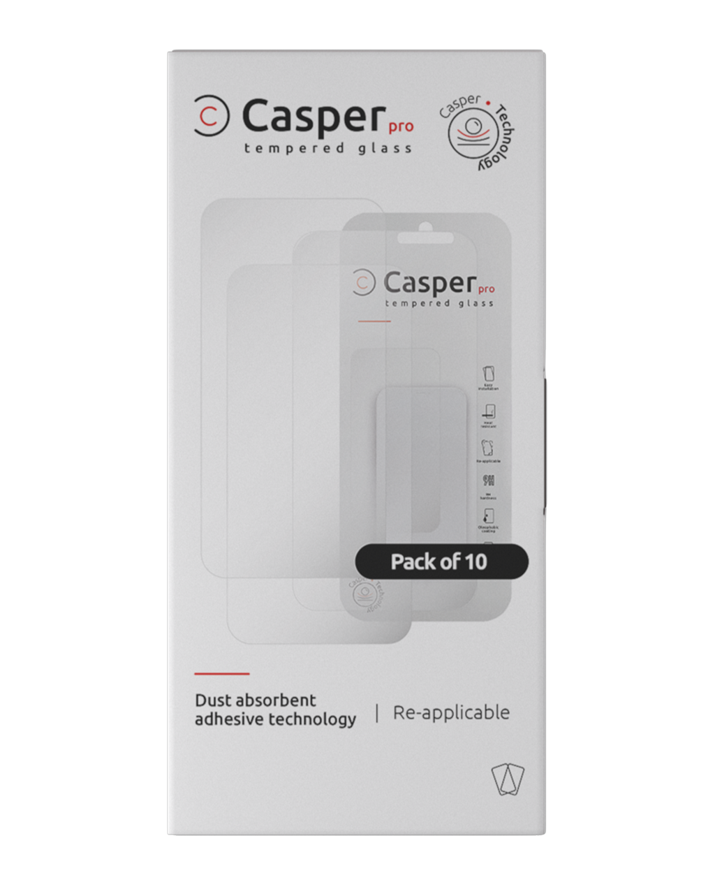 Casper Pro Tempered Glass for iPhone 13 Pro Max / 14 Plus (10 Pack) (Clear)
