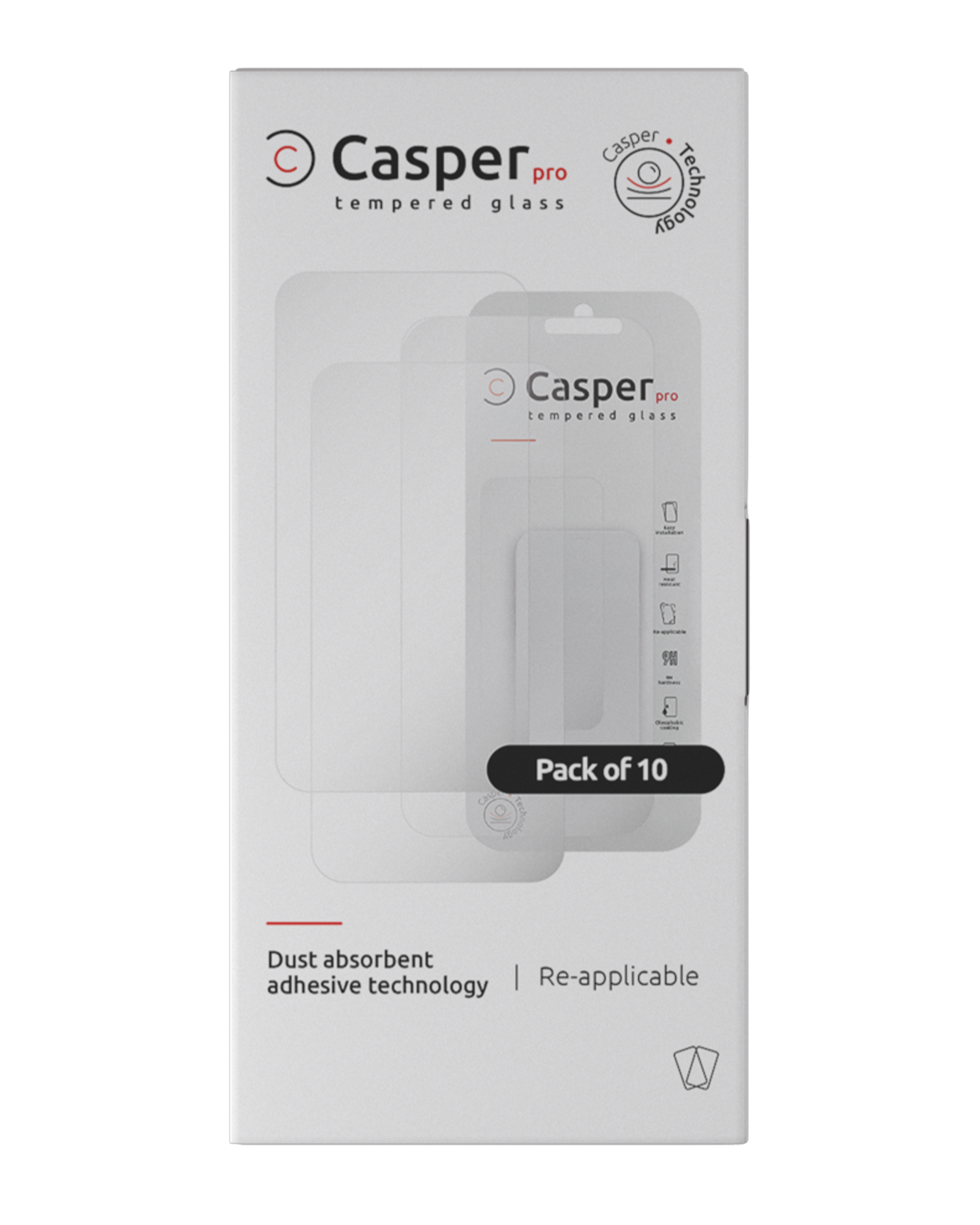 Casper Pro Tempered Glass for iPhone 13 Pro Max / 14 Plus (10 Pack) (Clear)