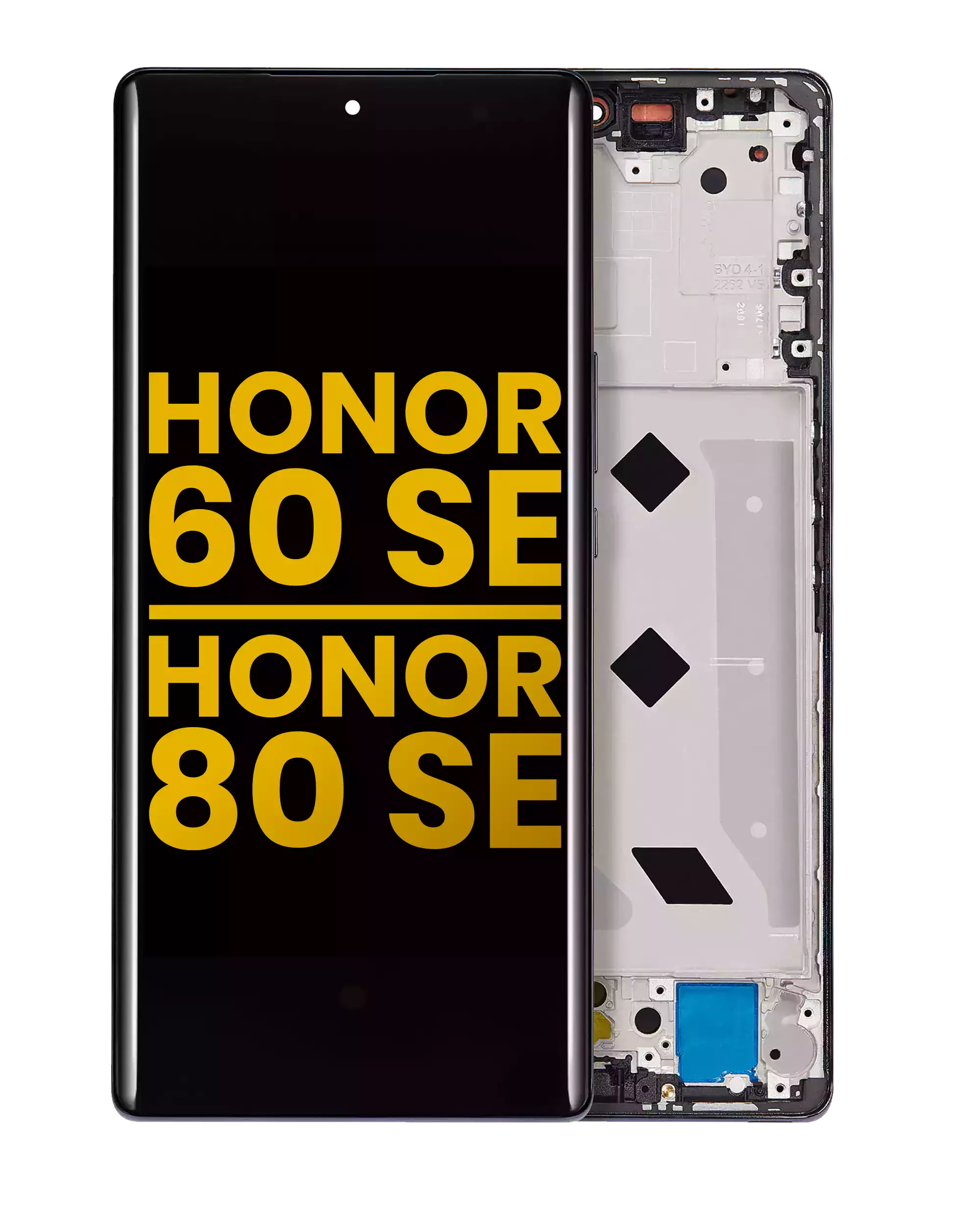 OLED-Display mit Rahmen für Honor 60 SE / 80 SE (Refurbished) (Schwarz)