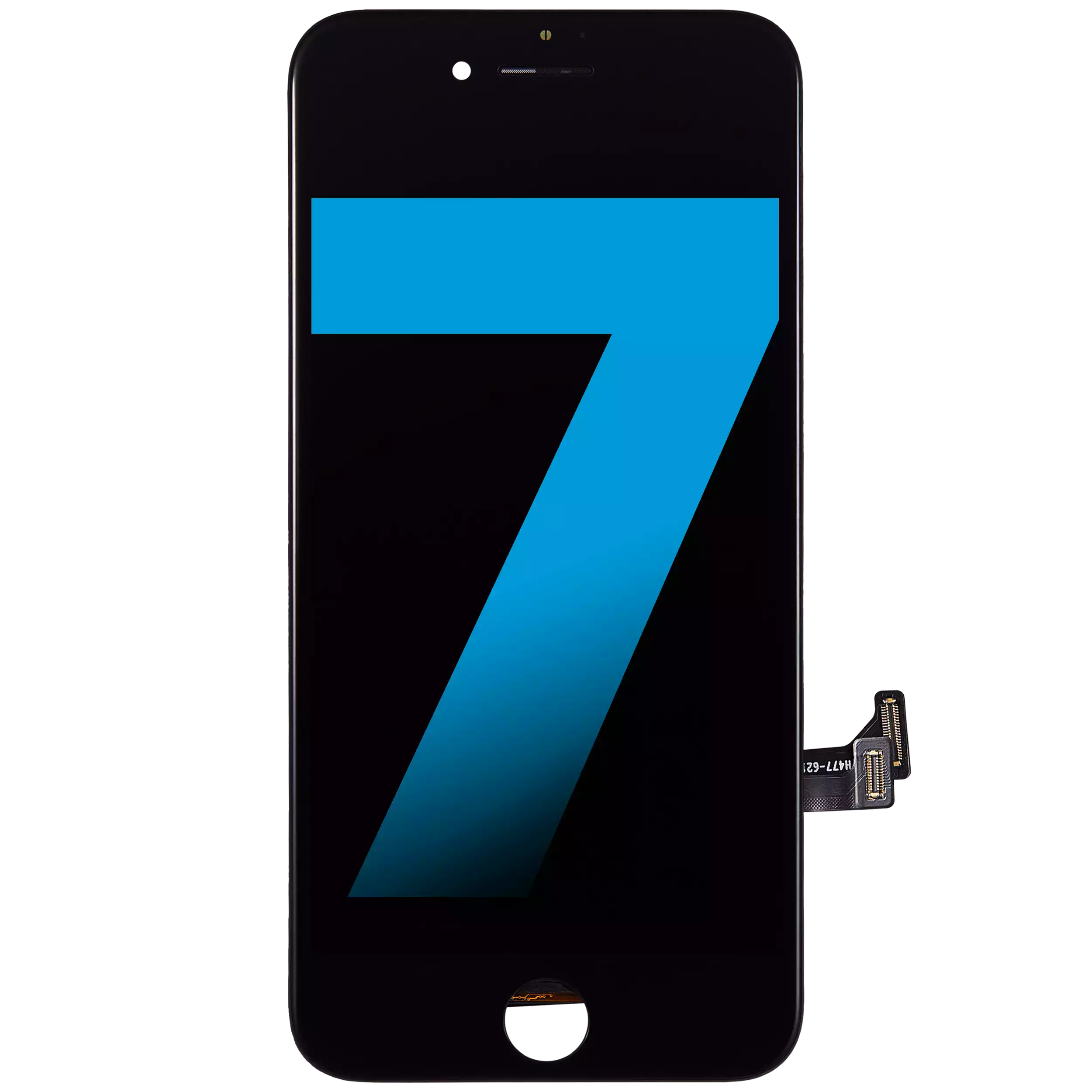 LCD-Display mit Stahlplatte für iPhone 7 (Aftermarket: AQ7) (Schwarz)