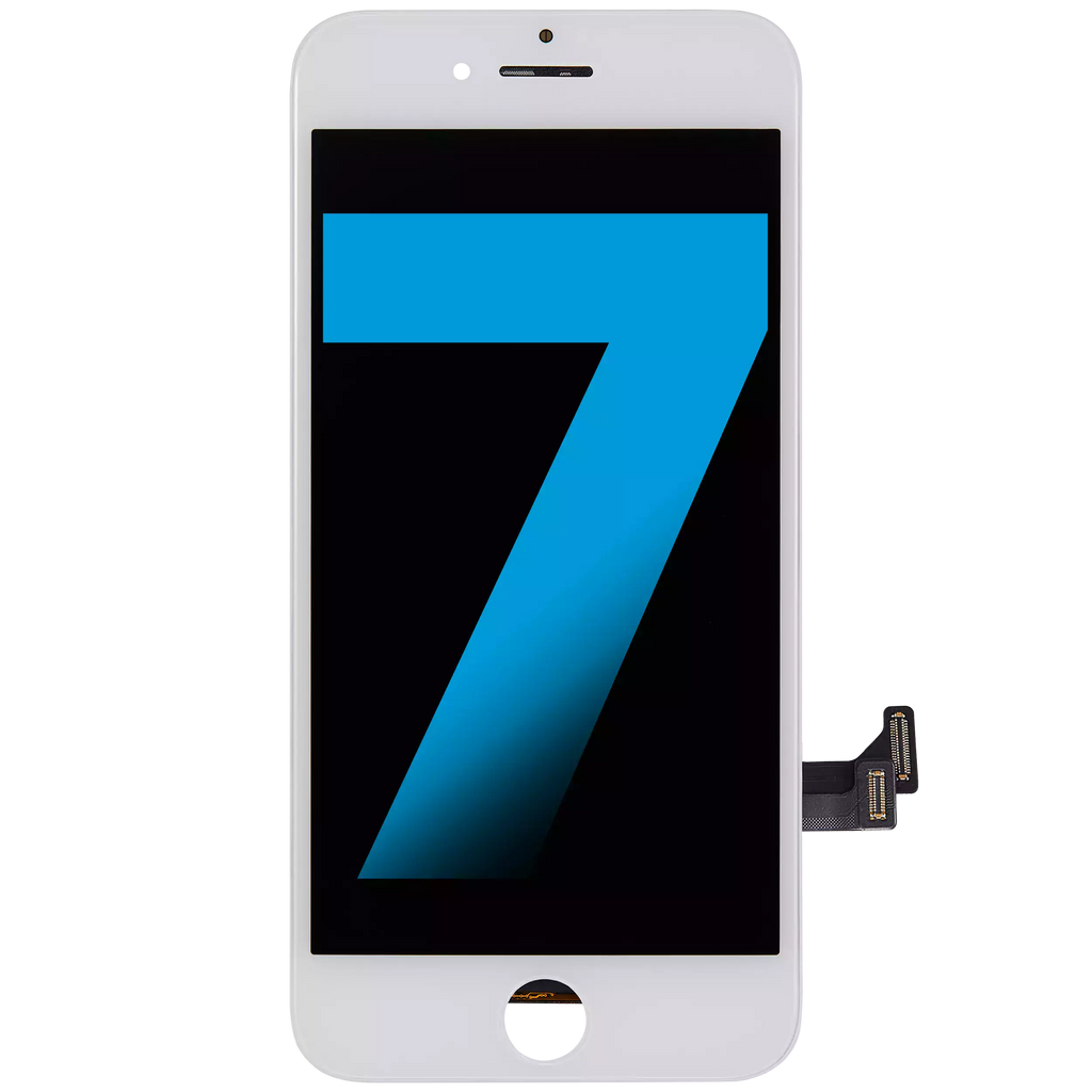 LCD Display with Steel Plate for iPhone 7 (Aftermarket AQ7) (White)
