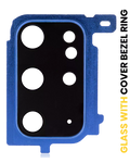 Rear camera lens with cover and bezel ring for Samsung Galaxy S20 Plus (Cloud Blue)
