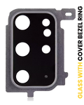 Camera Lens Rear with Cover Frame Ring for Samsung Galaxy S20 Plus (Cosmic Gray)