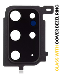 Rear Camera Lens with Cover and Bezel Ring for Samsung Galaxy S20 Plus (Cosmic Black)