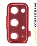 Rear Camera Lens with Cover and Bezel Ring for Samsung Galaxy S20 FE 4G / 5G (Cloud Red)