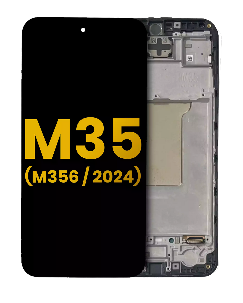 OLED-Display mit Rahmen für Samsung Galaxy M35 (Refurbished, Schwarz)