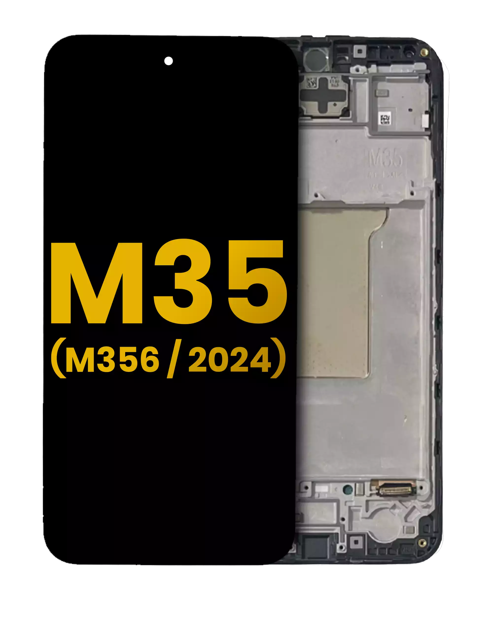 OLED-Display mit Rahmen für Samsung Galaxy M35 (Refurbished, Schwarz)