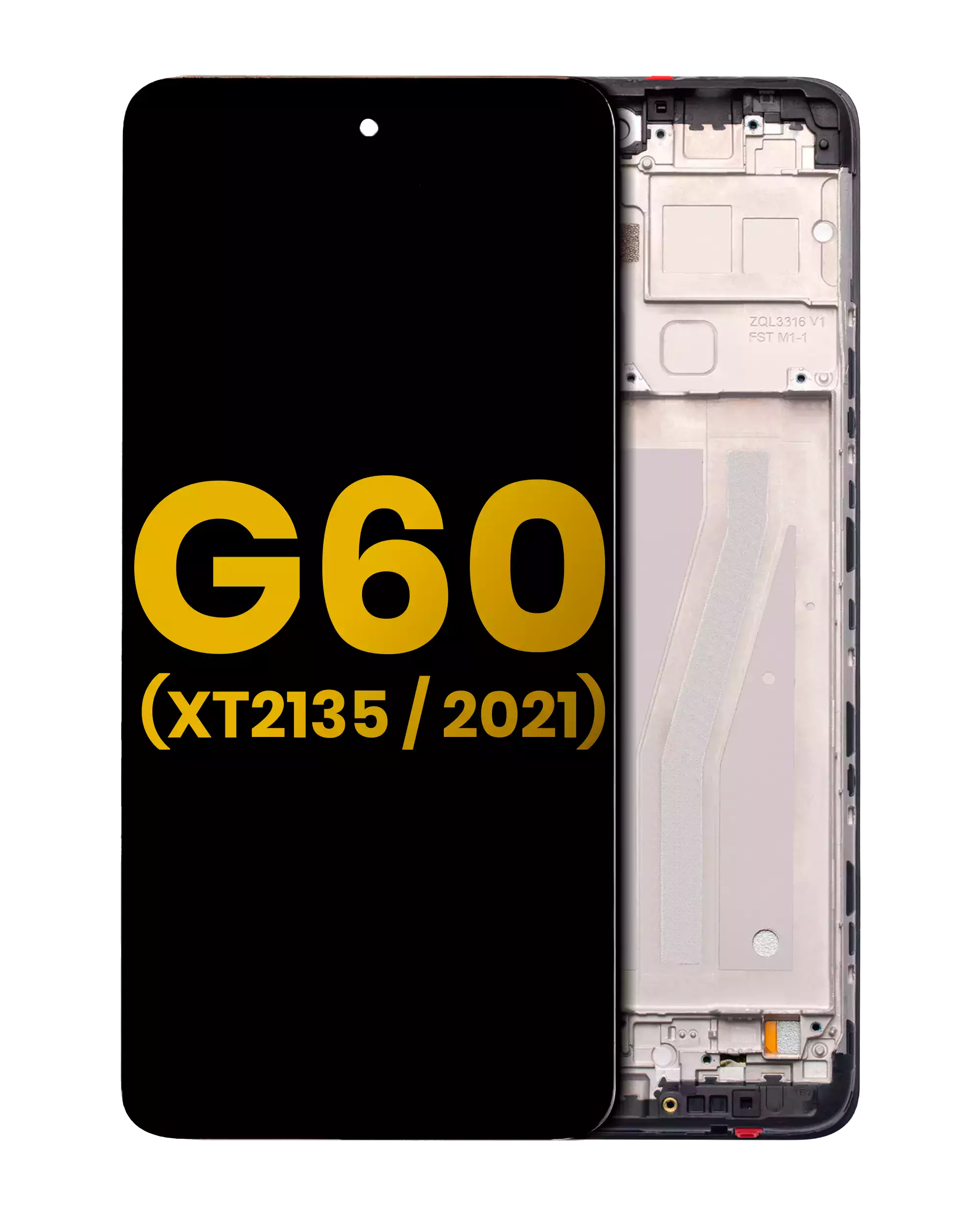 LCD Display with Frame for Motorola Moto G60 (XT2135 / 2021) (Refurbished) (Black)
