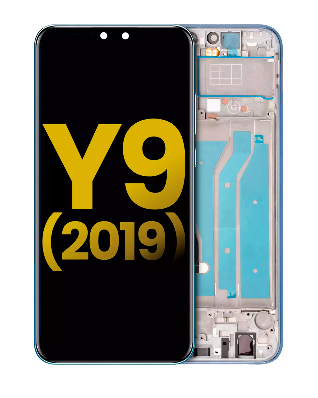 LCD-Display mit Rahmen für Huawei Y9 (2019) (Refurbished) (Aurora Purple)