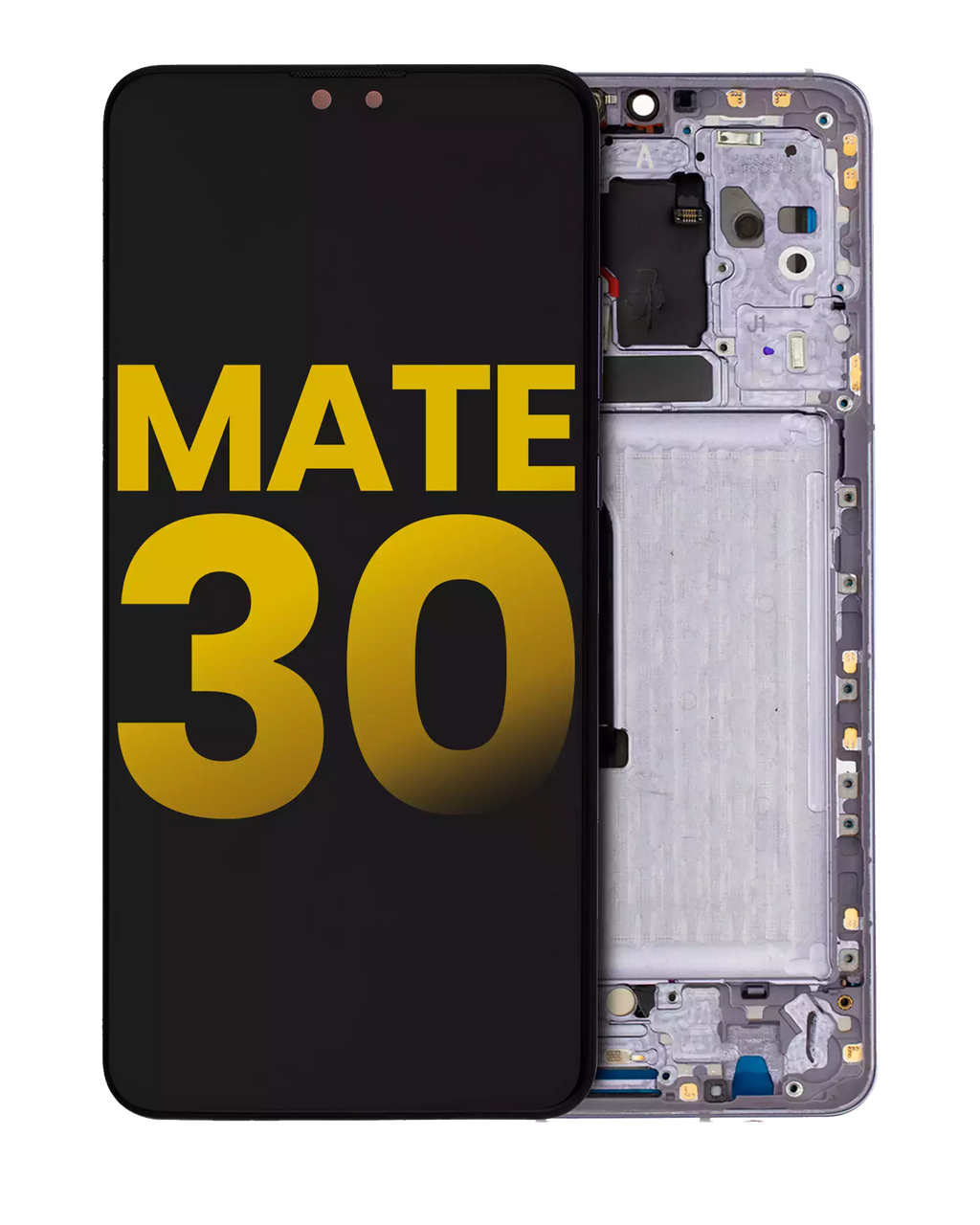 LCD Display with Frame for Huawei Mate 30 (Refurbished) (Silver)