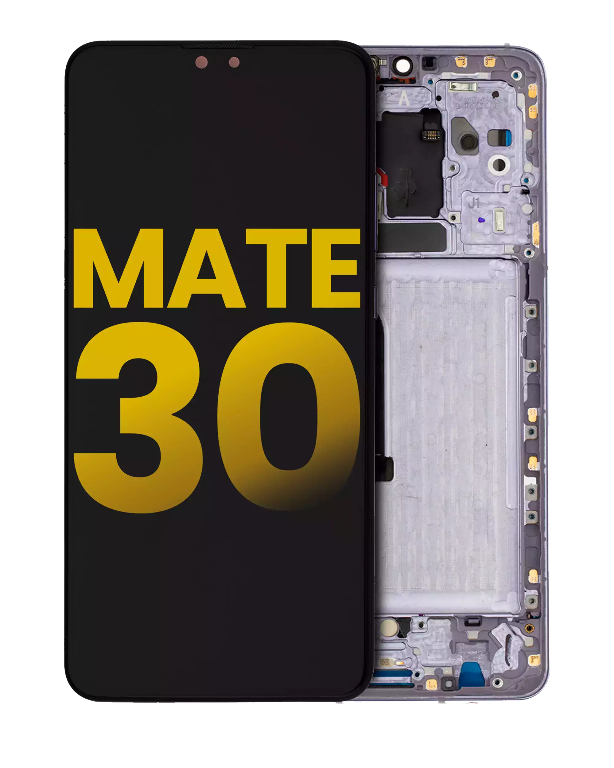 LCD Display with Frame for Huawei Mate 30 (Refurbished) (Silver)