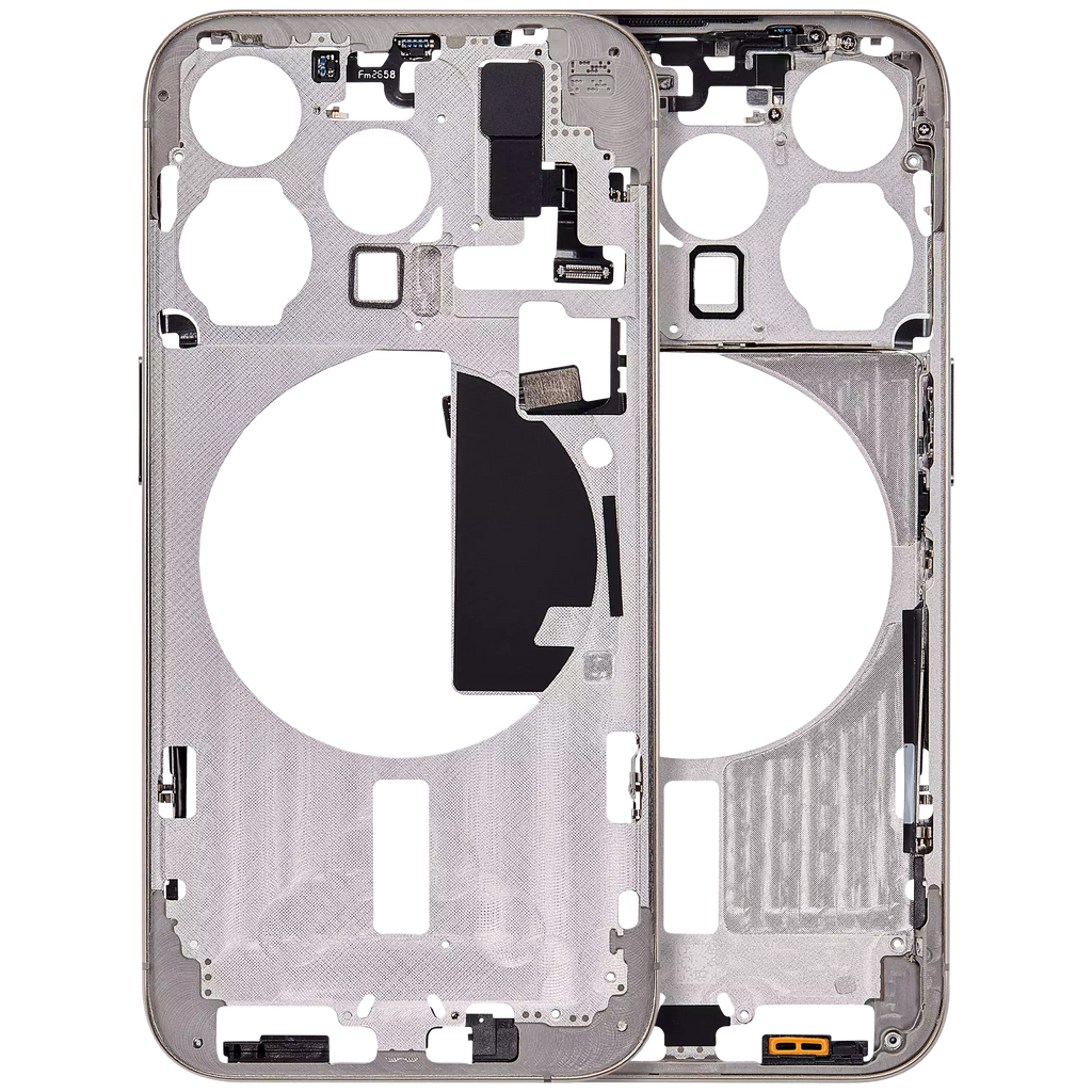 Midframe/Rahmen mit Small Parts für iPhone 15 Pro (US-Version) (Aftermarket Plus) (Natural Titanium)