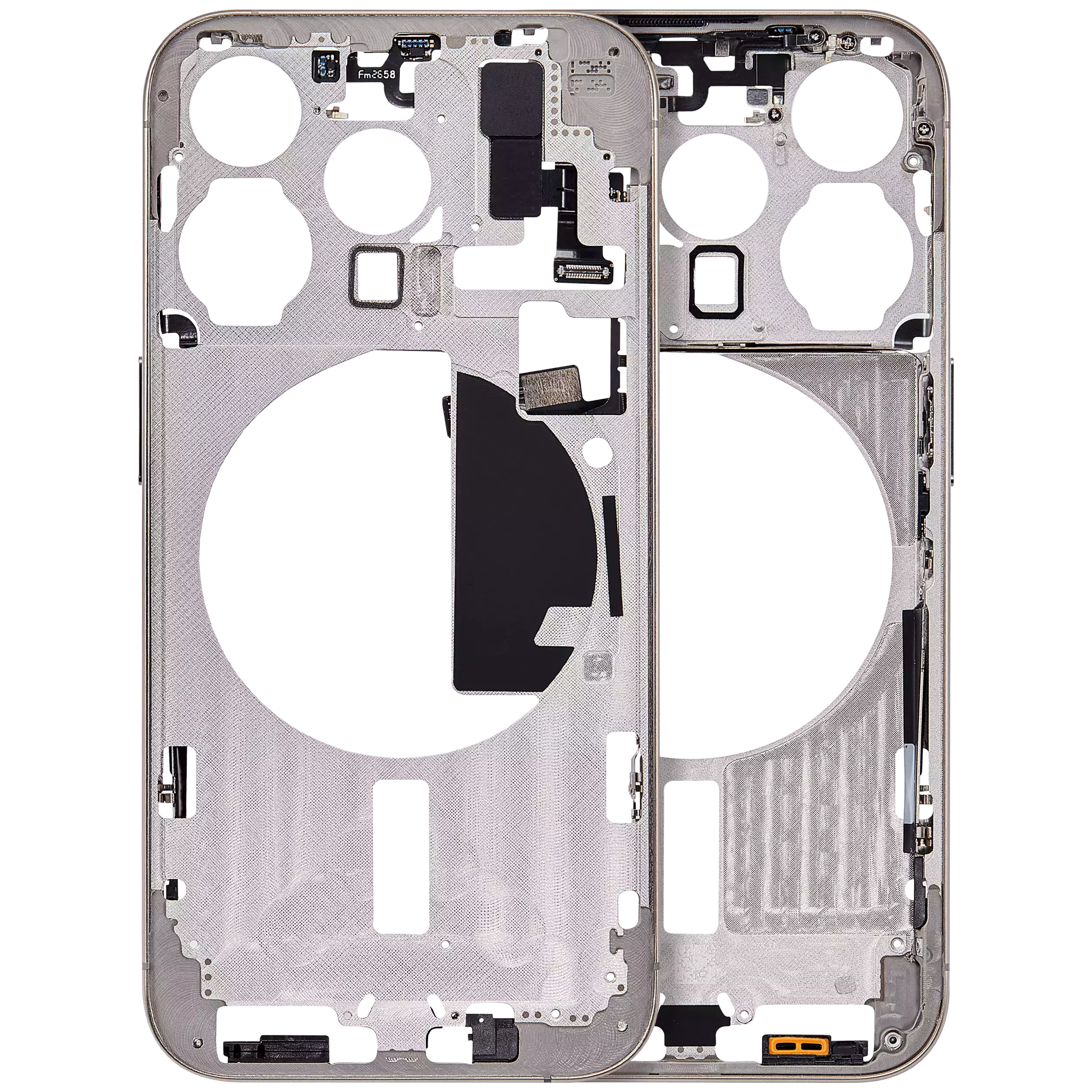Midframe/Rahmen mit Small Parts für iPhone 15 Pro (US-Version) (Aftermarket Plus) (Natural Titanium)