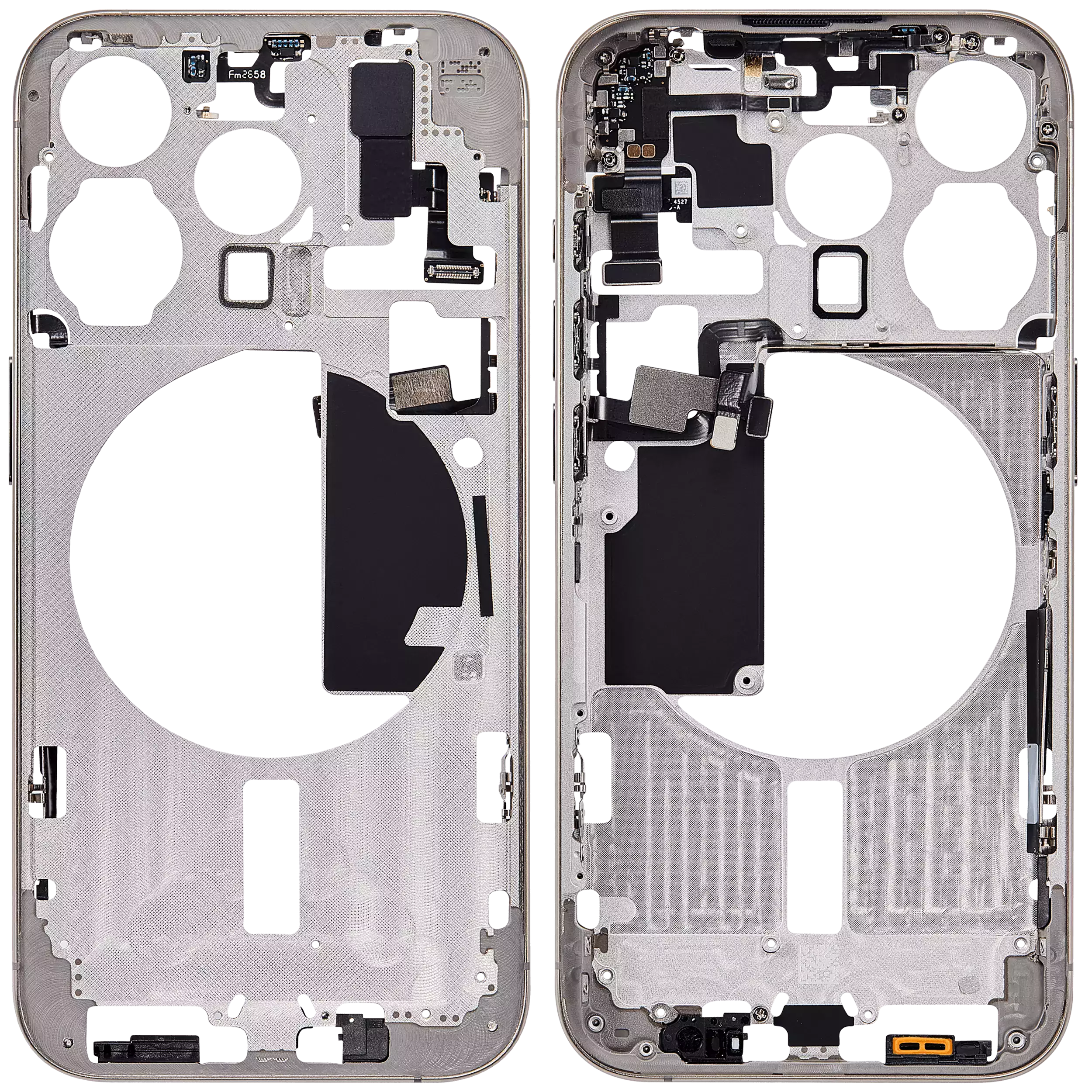 Midframe/Rahmen mit Small Parts für iPhone 15 Pro (US-Version) (Aftermarket Plus) (Natural Titanium)