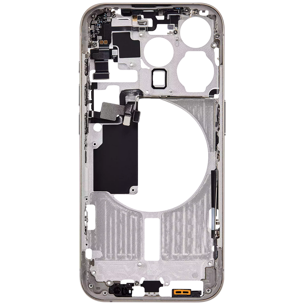 Midframe/Rahmen mit Small Parts für iPhone 15 Pro (US-Version) (Aftermarket Plus) (Natural Titanium)