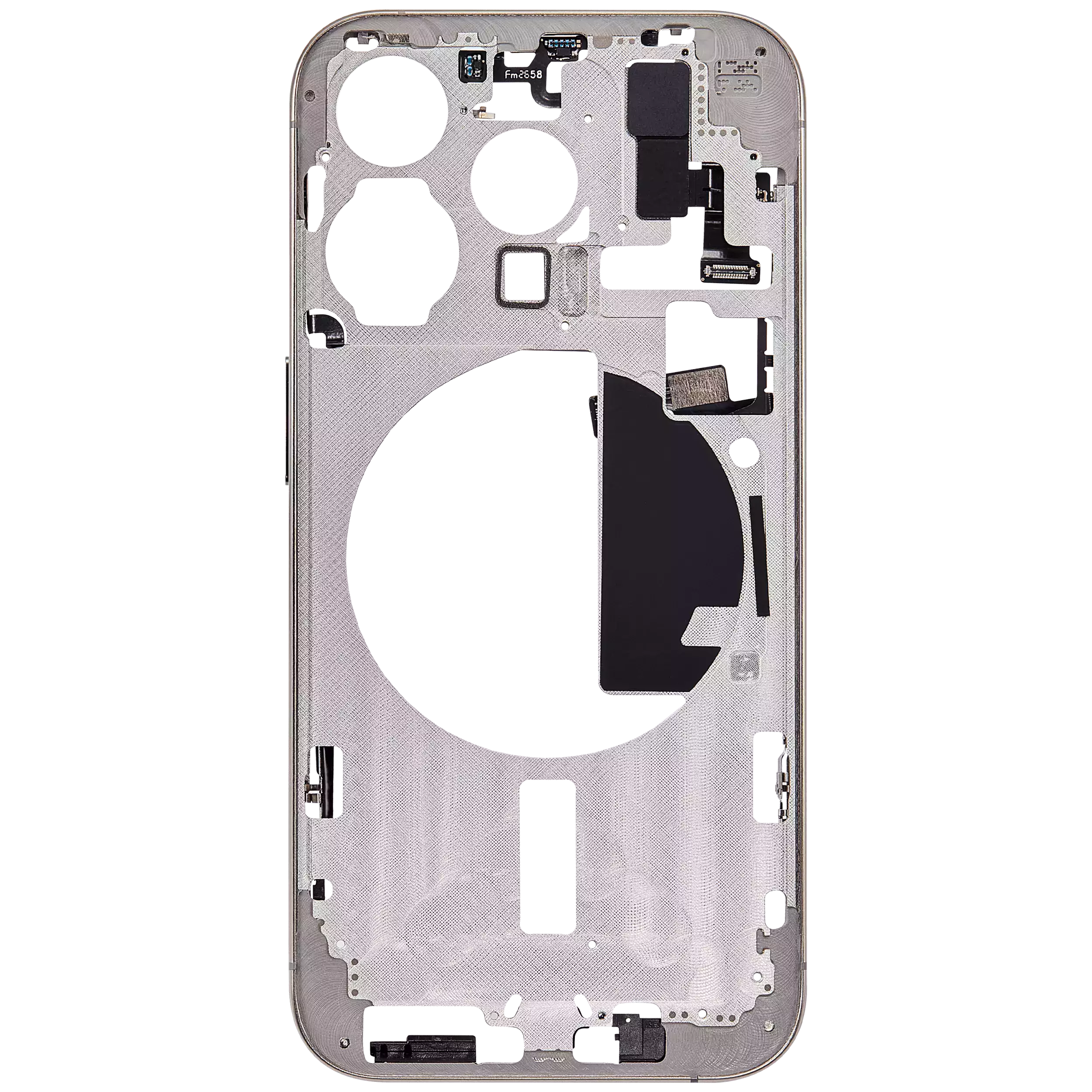 Midframe/Rahmen mit Small Parts für iPhone 15 Pro (US-Version) (Aftermarket Plus) (Natural Titanium)
