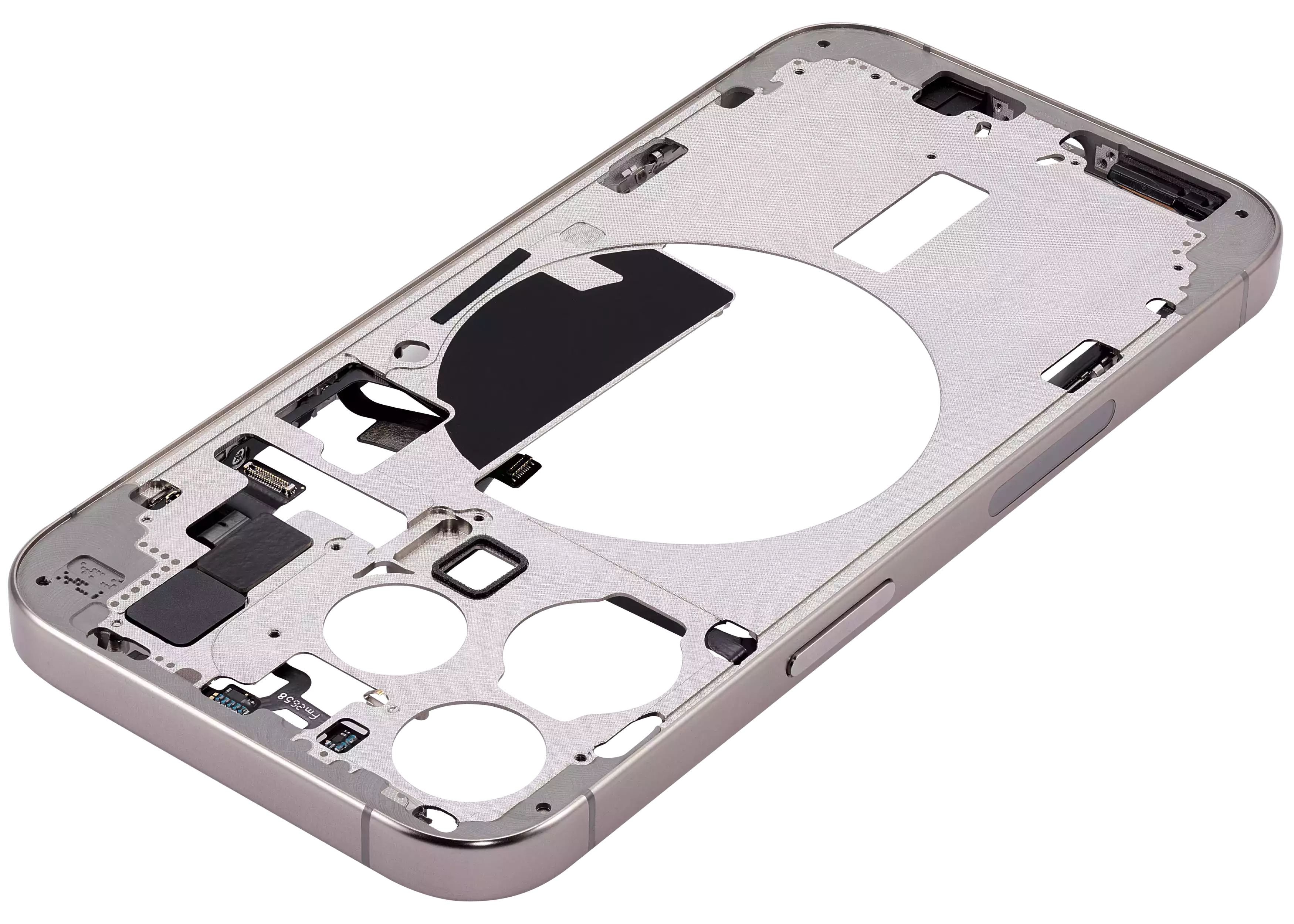 Midframe/Rahmen mit Small Parts für iPhone 15 Pro (US-Version) (Aftermarket Plus) (Natural Titanium)