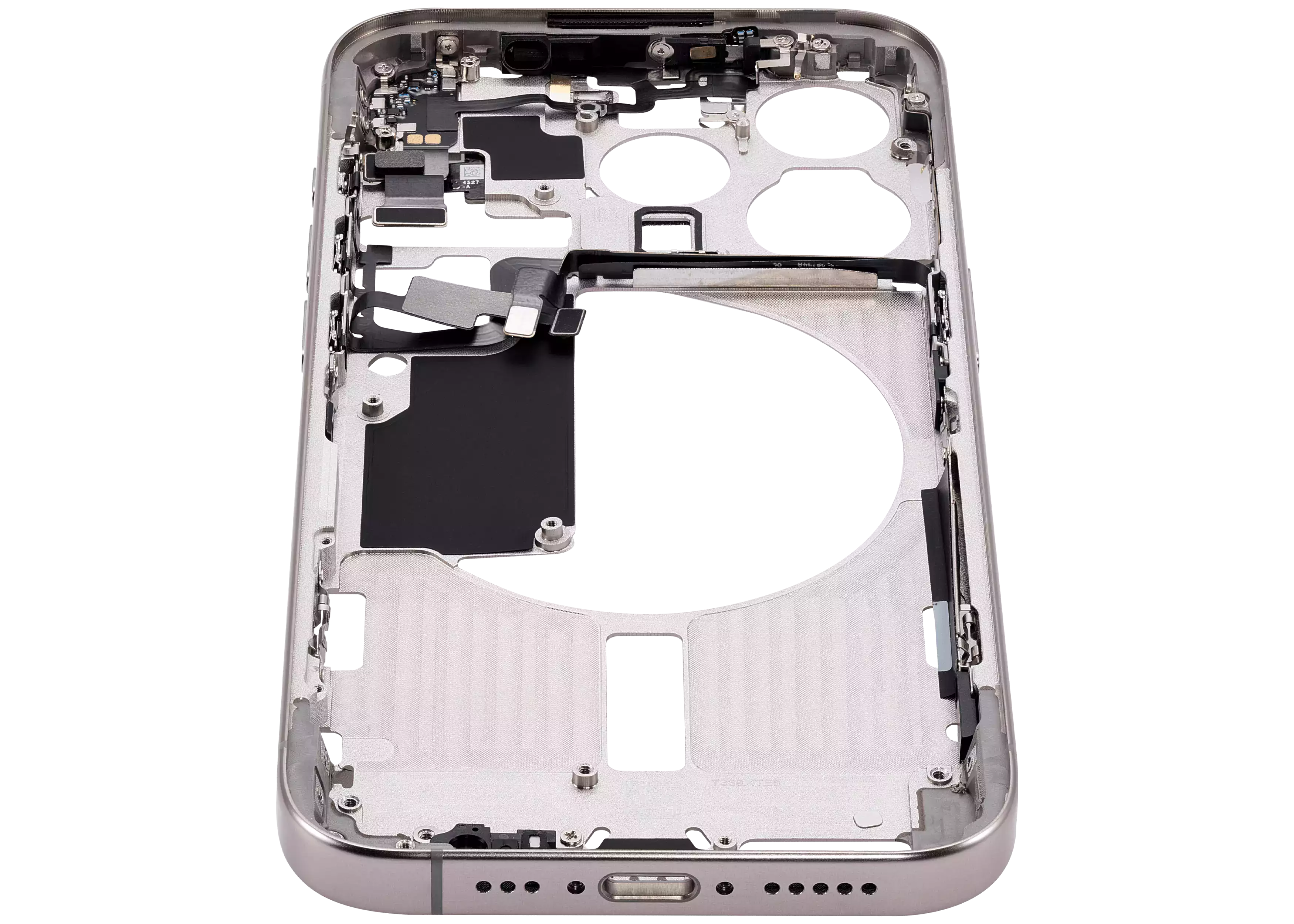 Midframe/Rahmen mit Small Parts für iPhone 15 Pro (US-Version) (Aftermarket Plus) (Natural Titanium)
