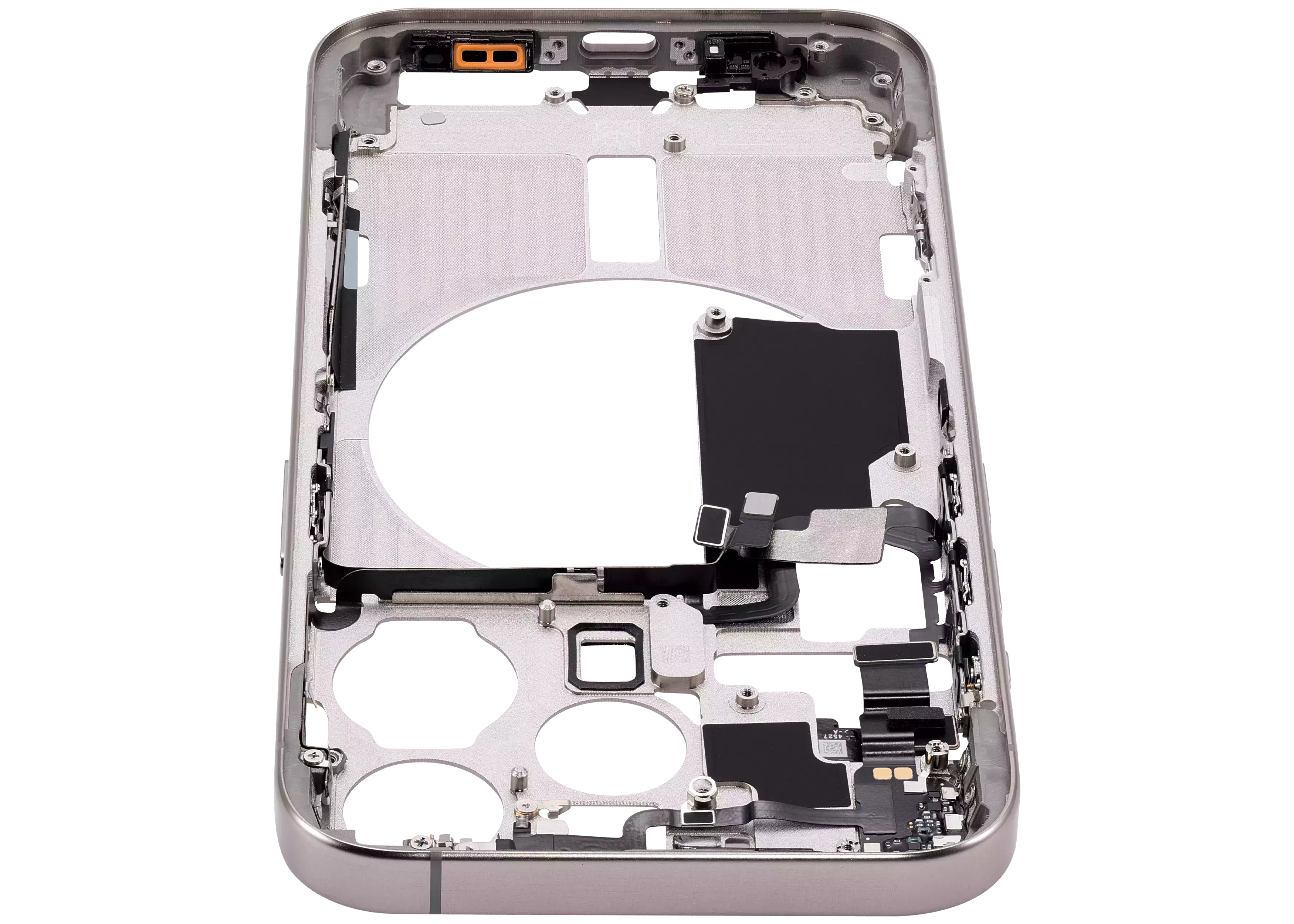 Midframe/Rahmen mit Small Parts für iPhone 15 Pro (US-Version) (Aftermarket Plus) (Natural Titanium)