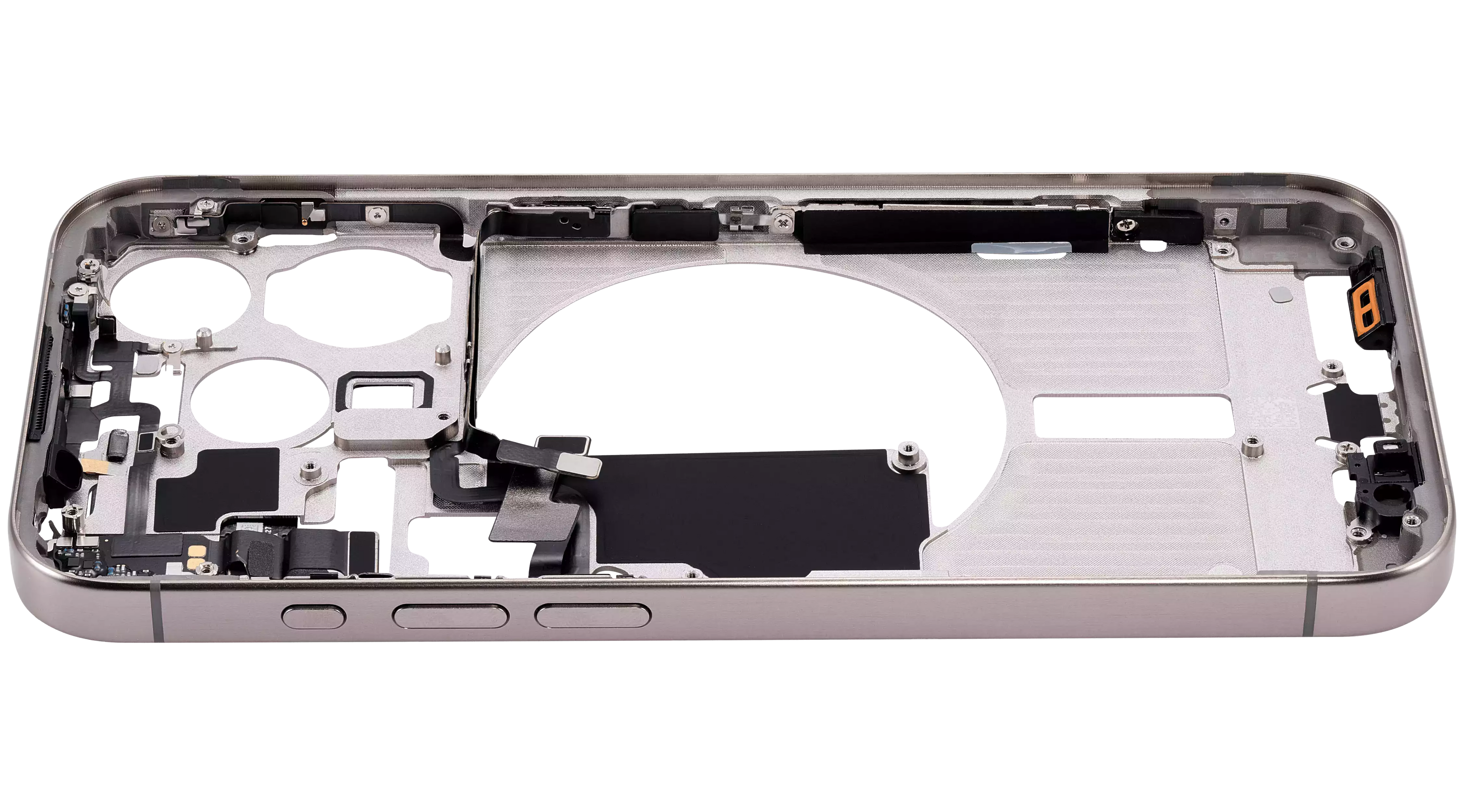 Midframe/Rahmen mit Small Parts für iPhone 15 Pro (US-Version) (Aftermarket Plus) (Natural Titanium)
