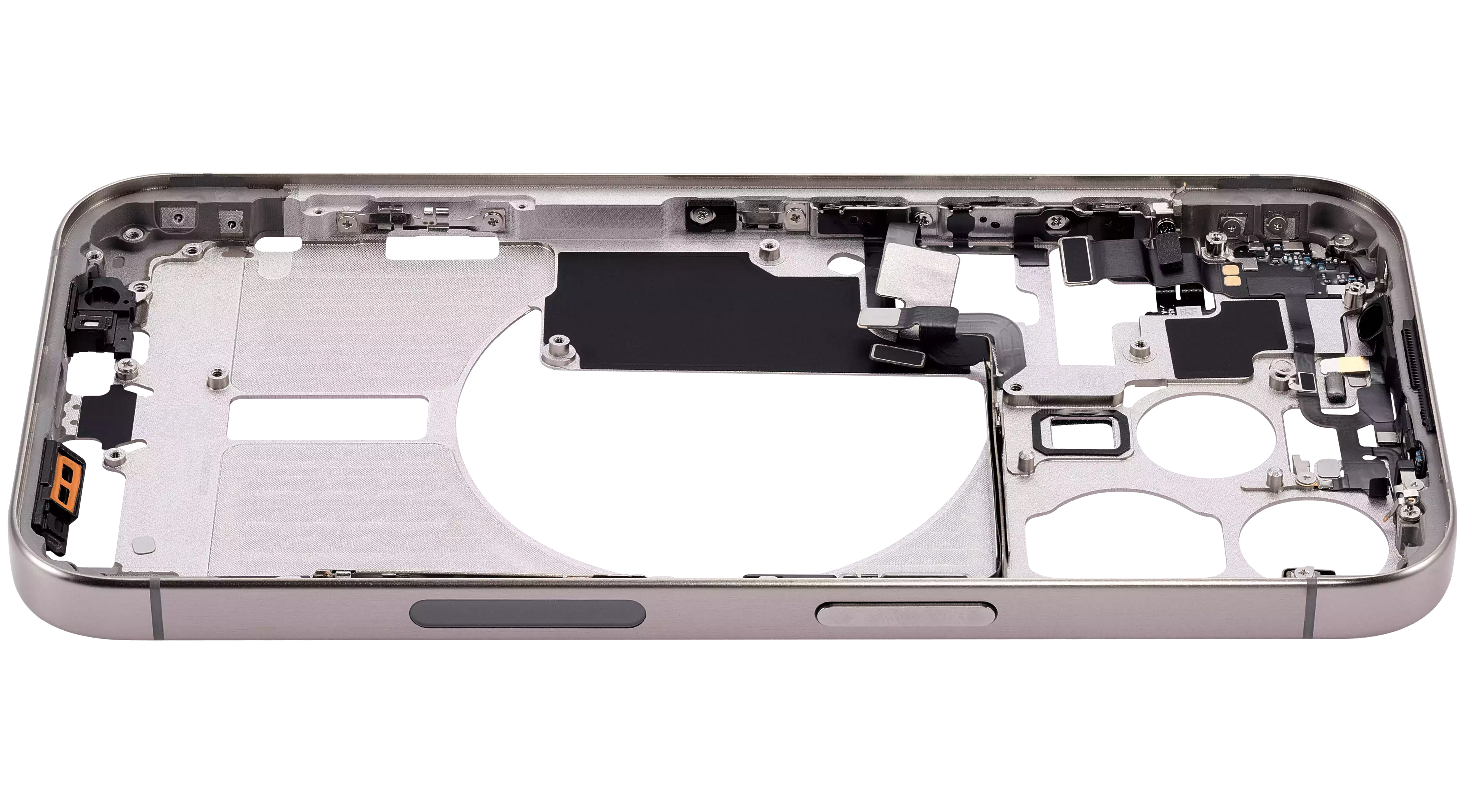 Midframe/Rahmen mit Small Parts für iPhone 15 Pro (US-Version) (Aftermarket Plus) (Natural Titanium)