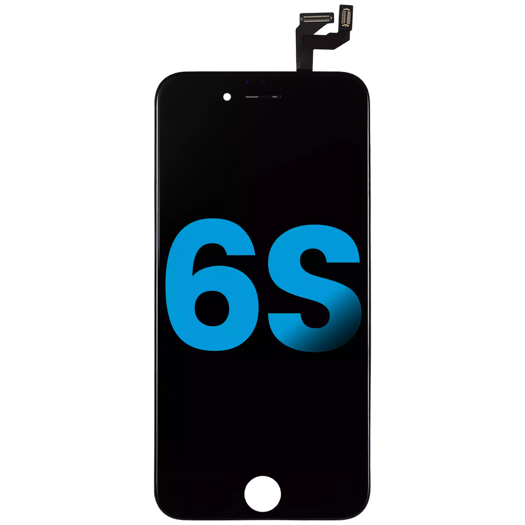 LCD-Display mit Stahlplatte für iPhone 6S (Aftermarket: AQ7) (Schwarz)