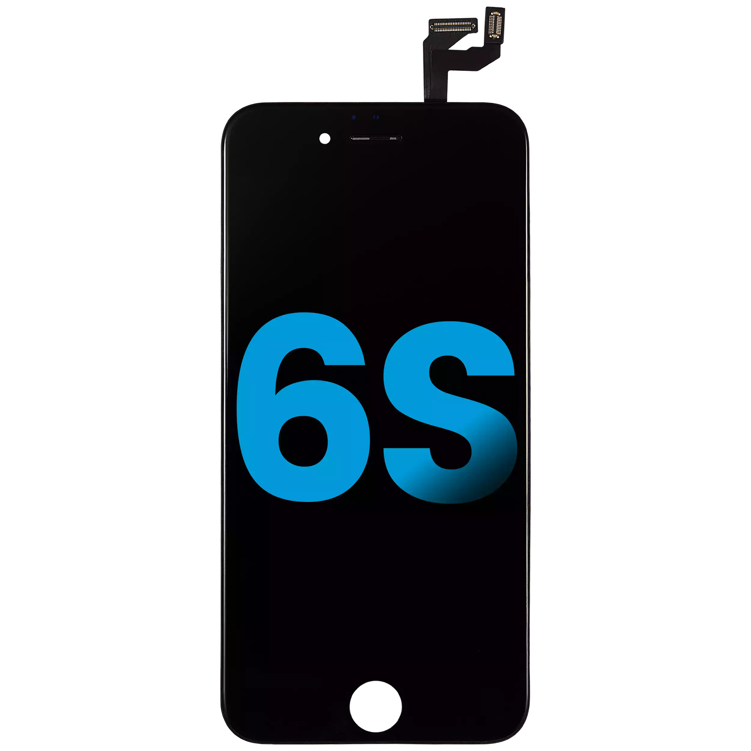 LCD-Display mit Stahlplatte für iPhone 6S (Aftermarket: AQ7) (Schwarz)