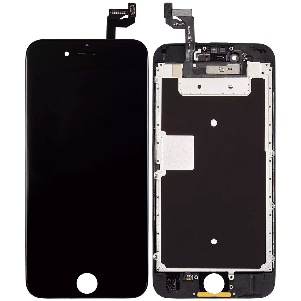 LCD-Display mit Stahlplatte für iPhone 6S (Aftermarket) (Schwarz)