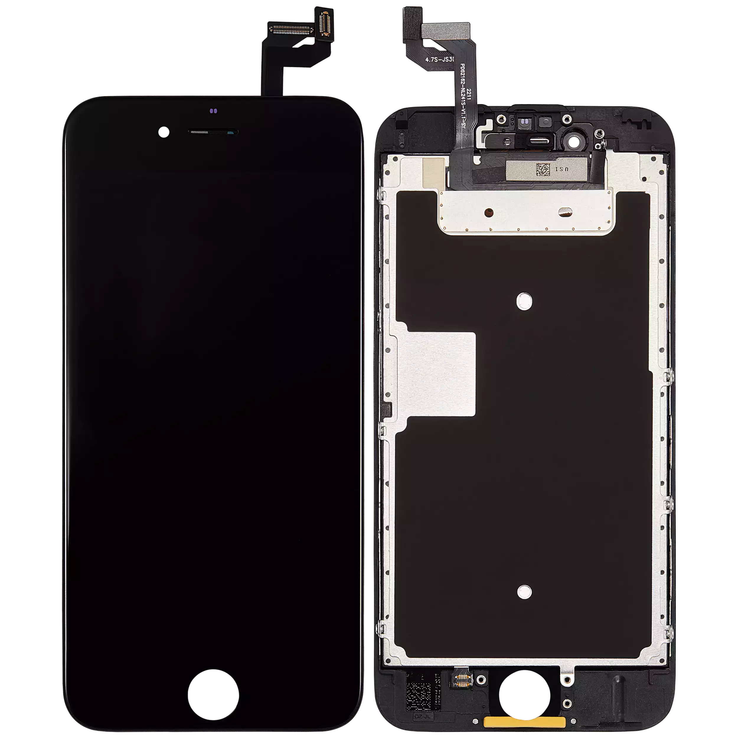 LCD-Display mit Stahlplatte für iPhone 6S (Aftermarket) (Schwarz)