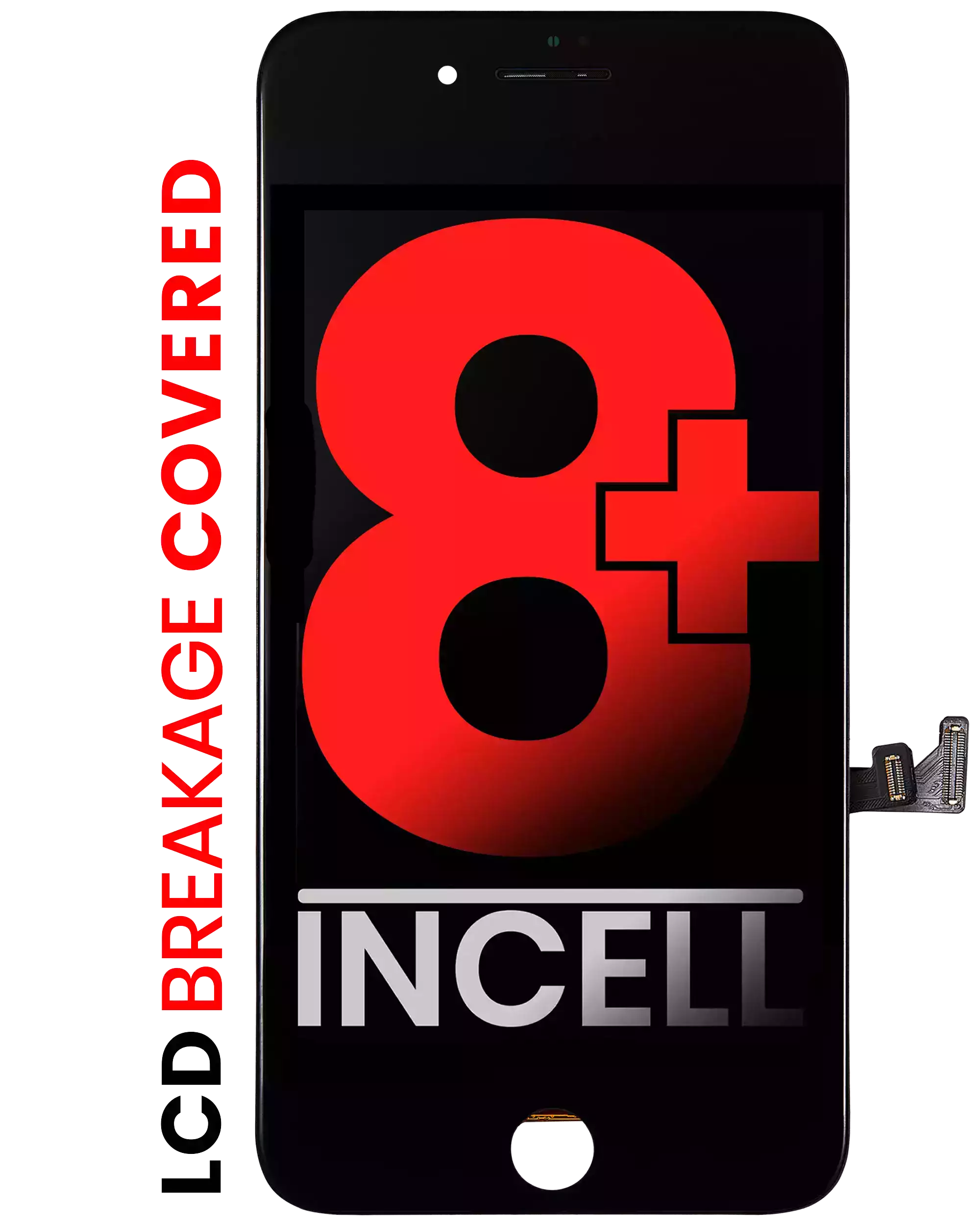 LCD Display with Steel Plate for iPhone 8 Plus (Aftermarket Pro: XO7 Incell) - Black