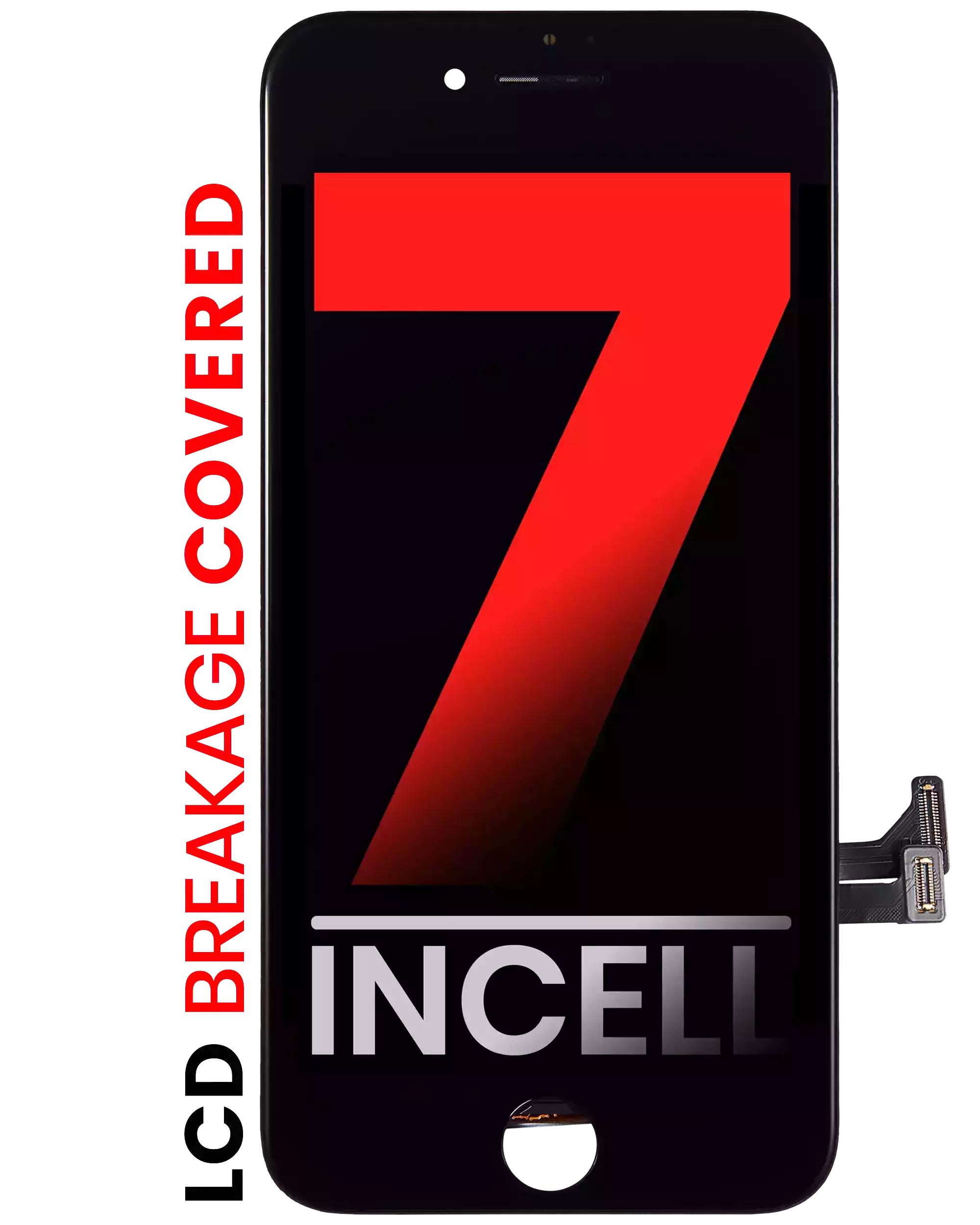 LCD-Display mit Stahlplatte für iPhone 7 (Aftermarket Pro: XO7 Incell) (Schwarz)
