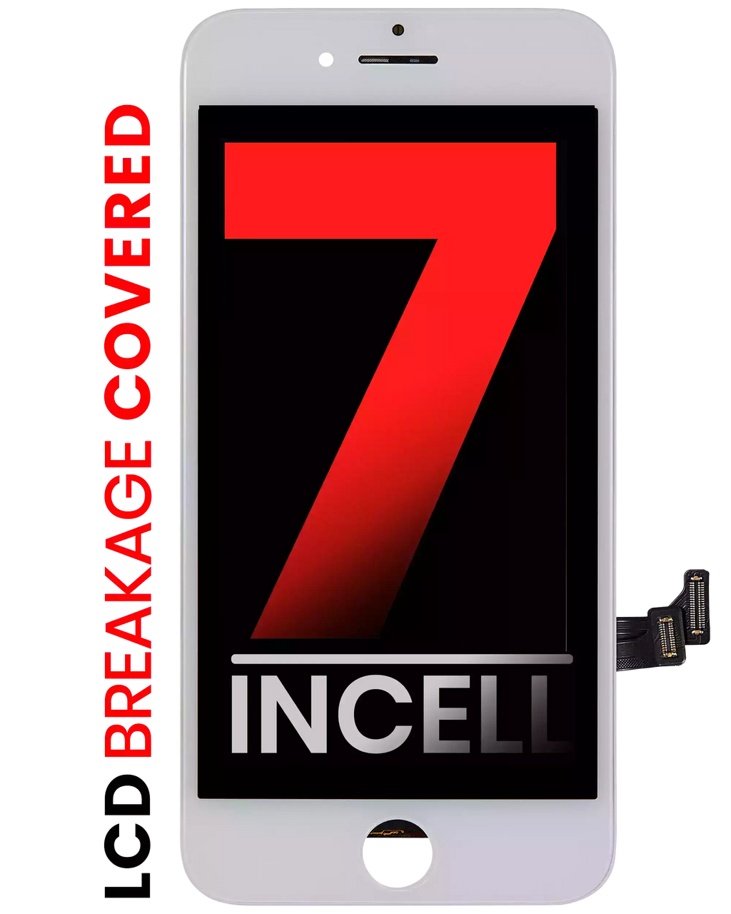 LCD-Display mit Stahlplatte für iPhone 7 (Aftermarket Pro: XO7 Incell) (Weiß)